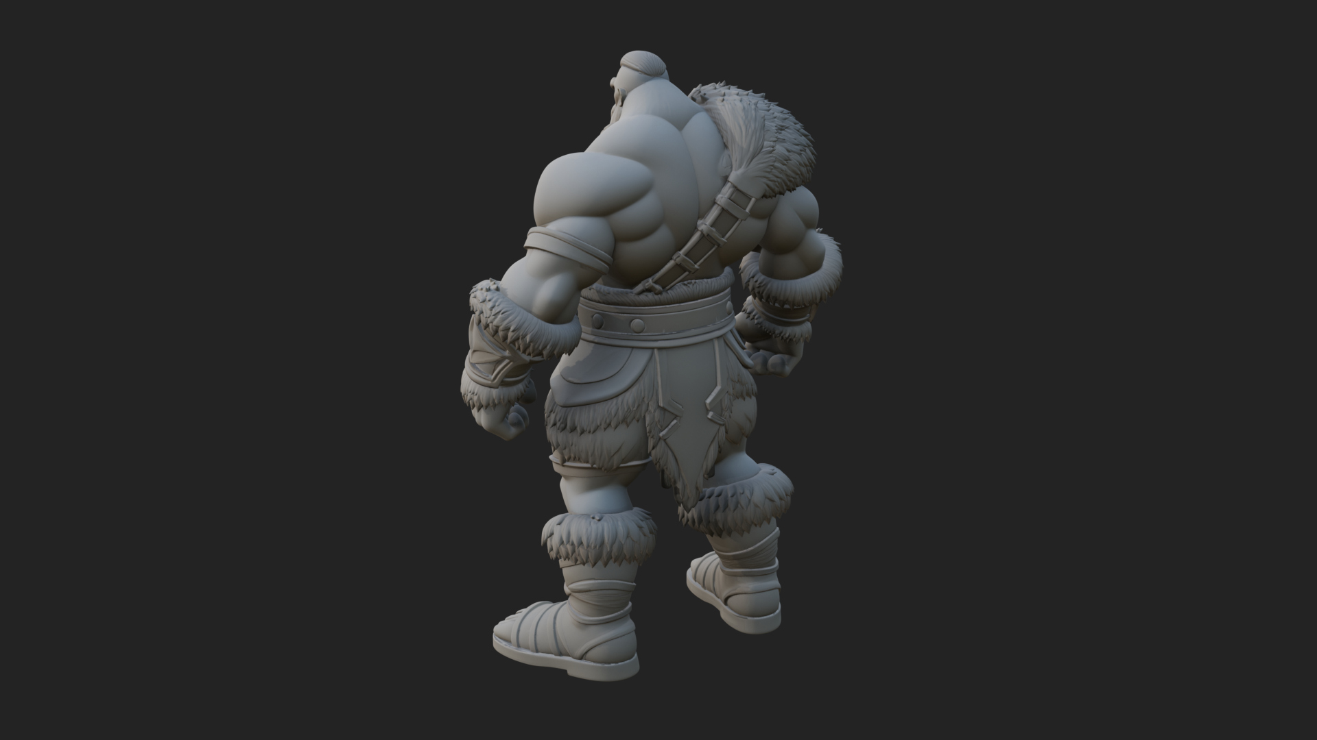 Barbarian Warlord Statue Design 13 3D Print Model 3D Model