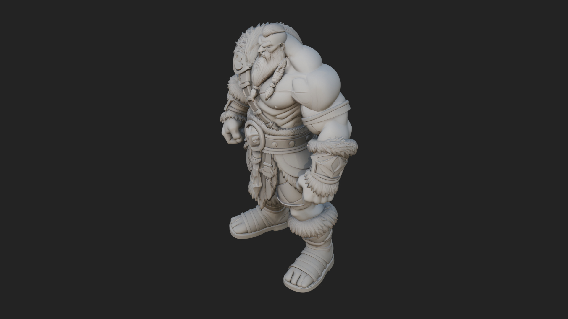 Barbarian Warlord Statue Design 13 3D Print Model 3D Model