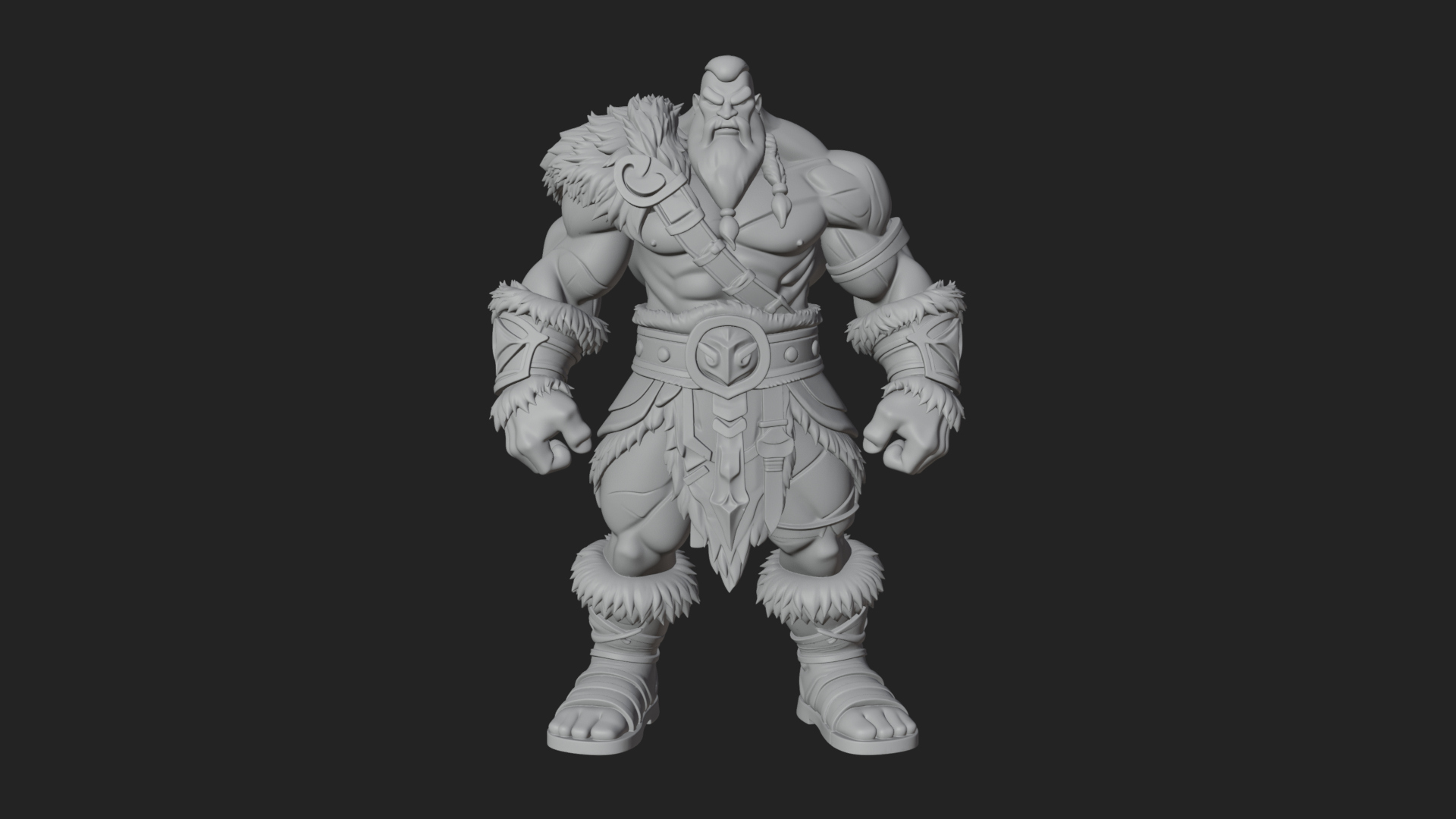 Barbarian Warlord Statue Design 13 3D Print Model 3D Model