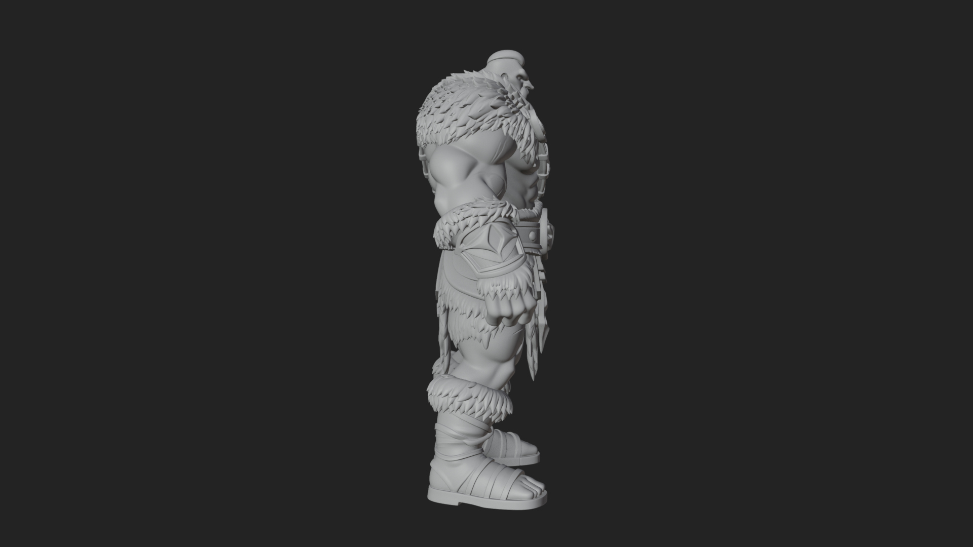 Barbarian Warlord Statue Design 13 3D Print Model 3D Model