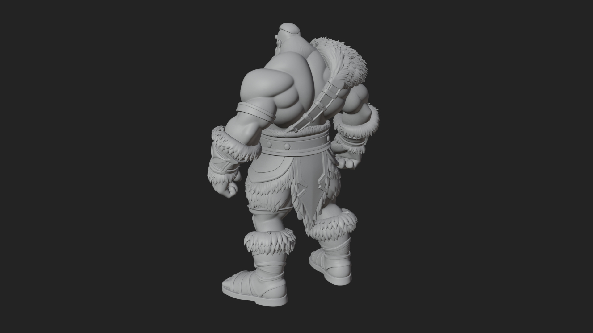 Barbarian Warlord Statue Design 13 3D Print Model 3D Model