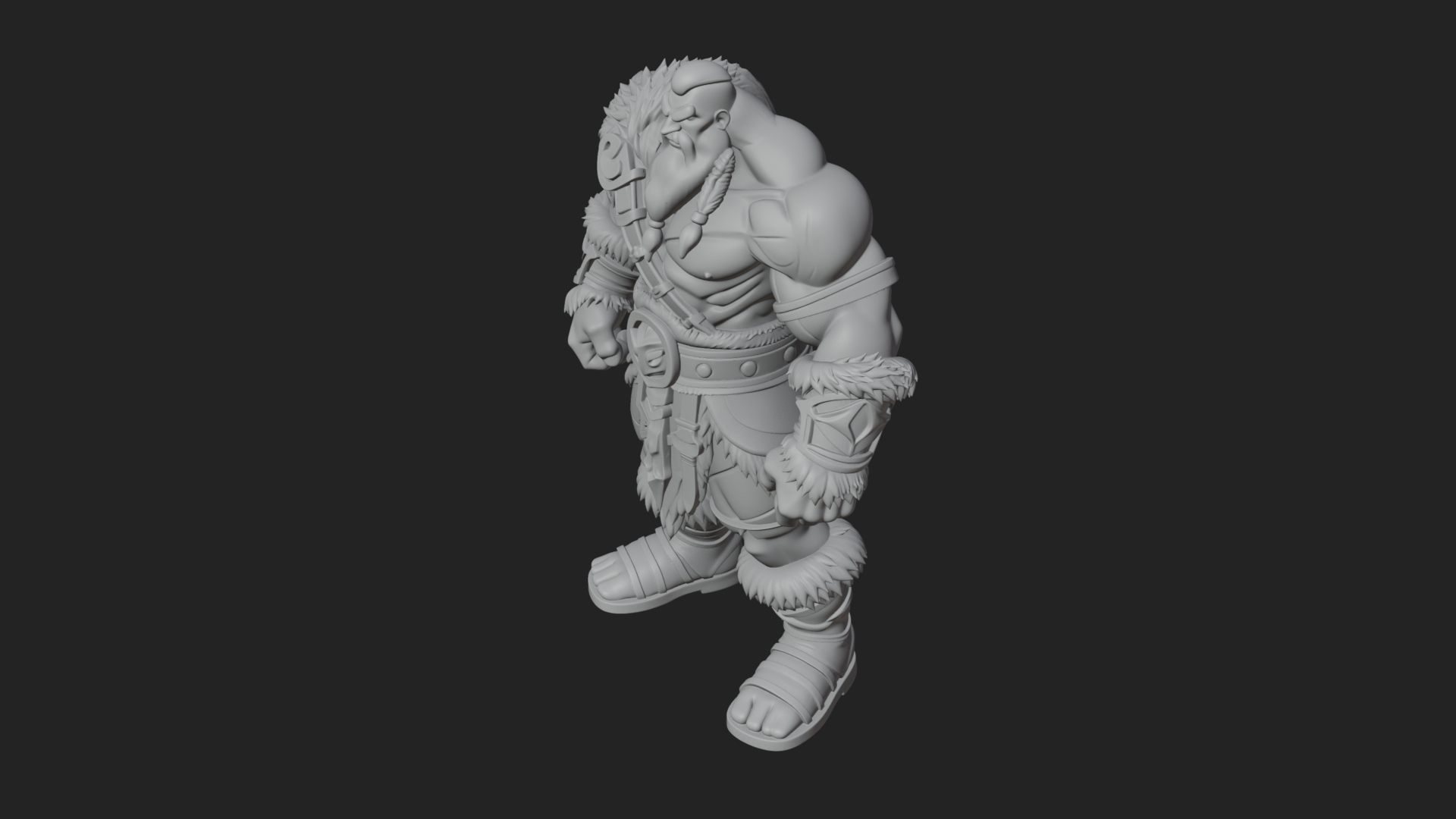 Barbarian Warlord Statue Design 13 3D Print Model 3D Model
