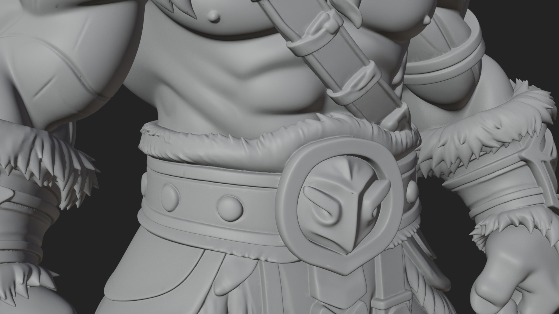 Barbarian Warlord Statue Design 13 3D Print Model 3D Model