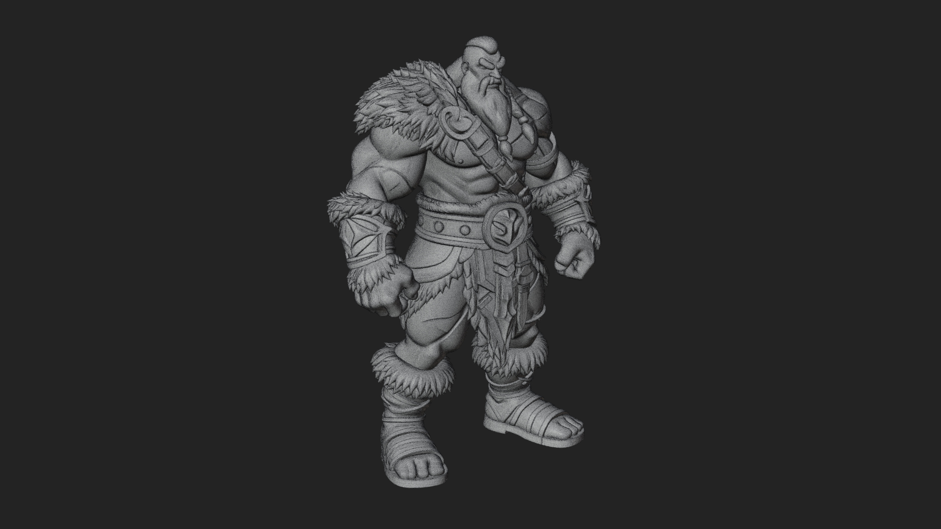 Barbarian Warlord Statue Design 13 3D Print Model 3D Model
