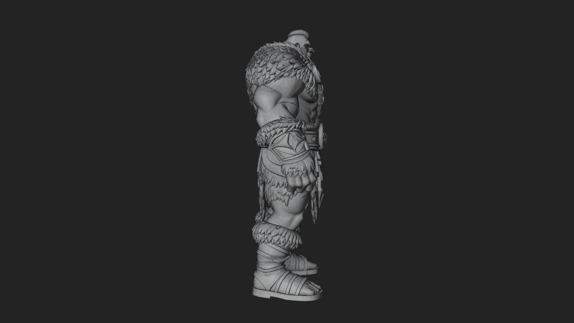 Barbarian Warlord Statue Design 13 3D Print Model 3D Model