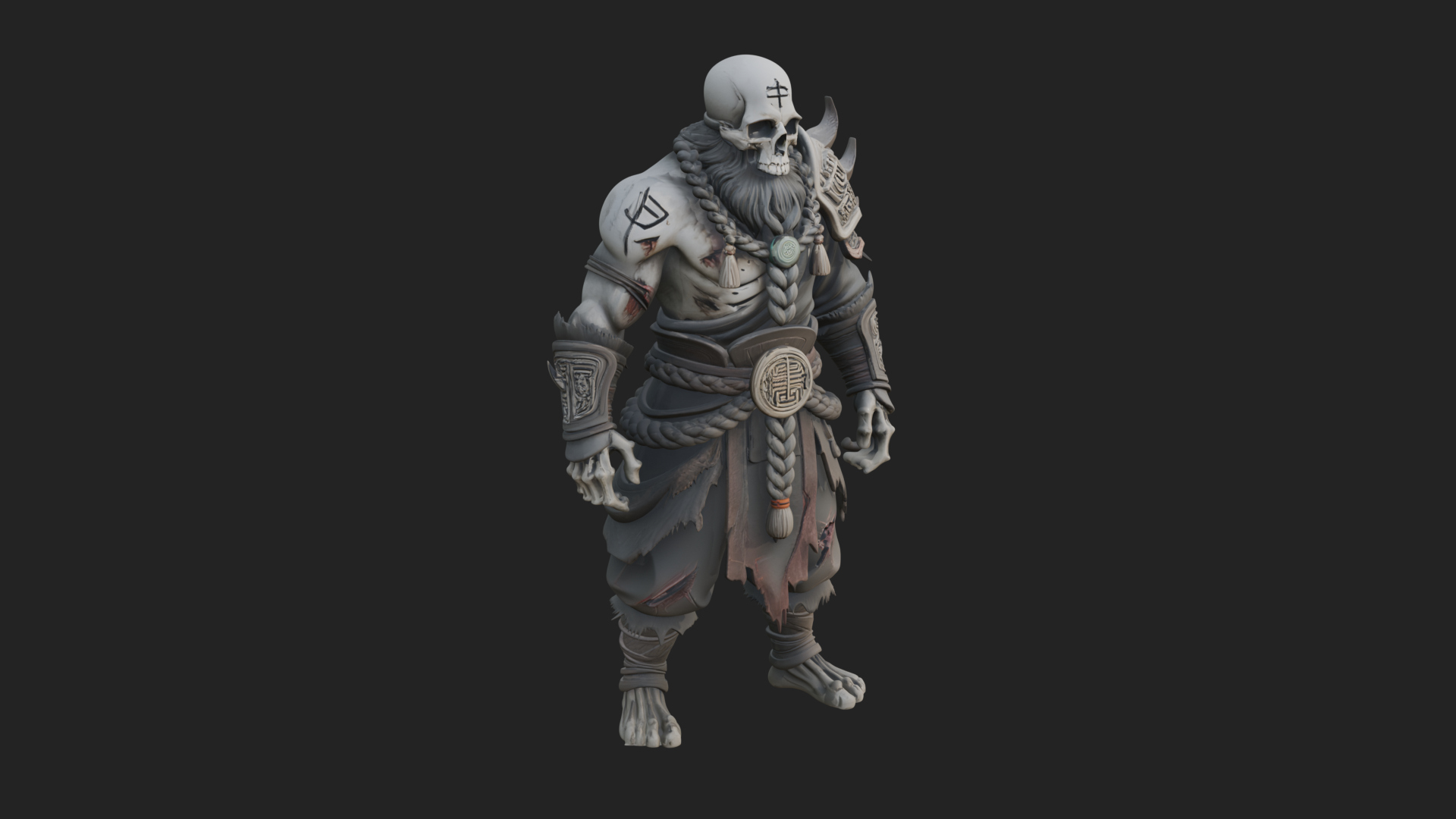 Barbarian Warlord Statue Design 14 3D Print Model 3D Model
