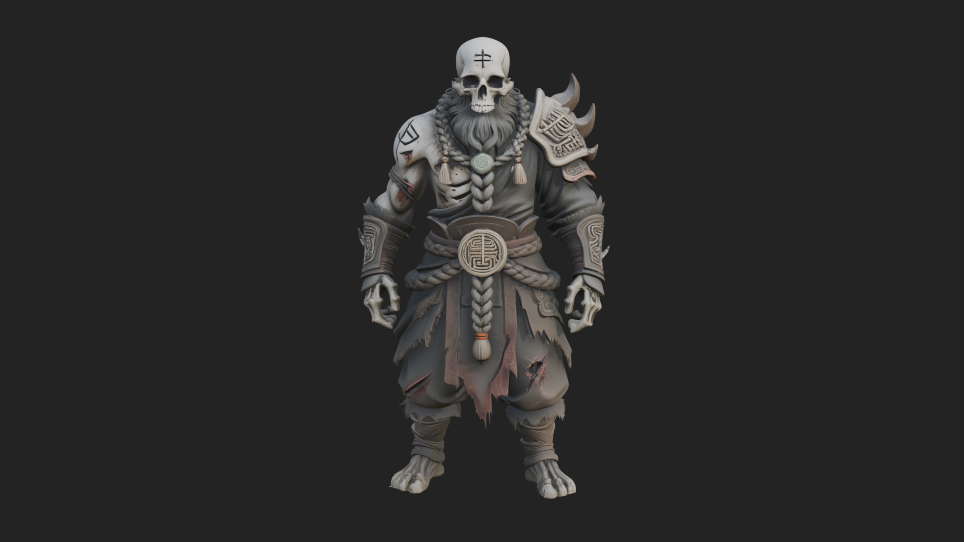 Barbarian Warlord Statue Design 14 3D Print Model 3D Model