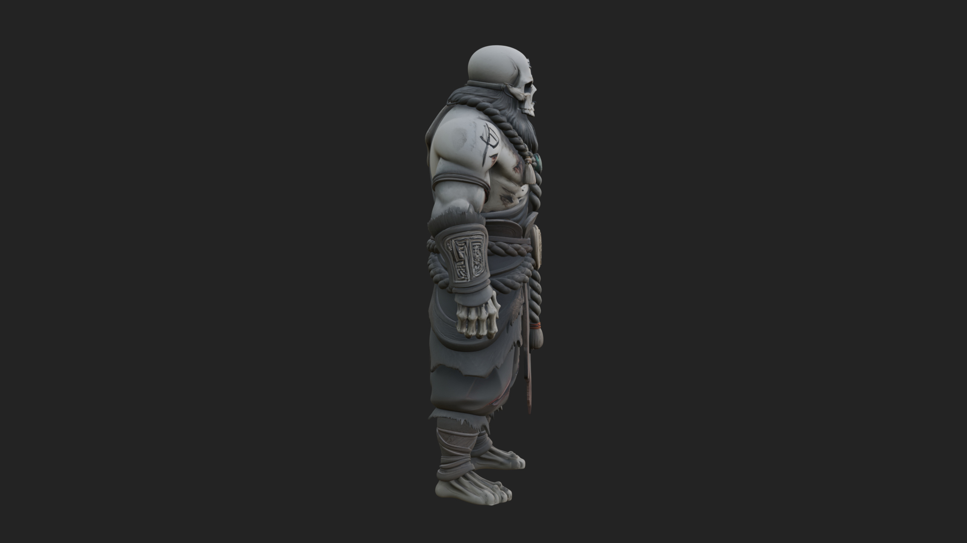 Barbarian Warlord Statue Design 14 3D Print Model 3D Model