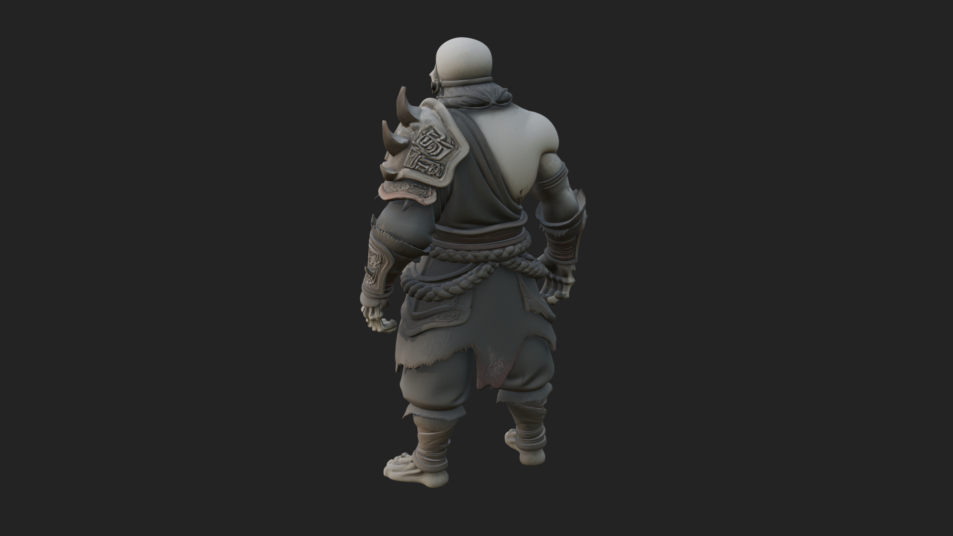 Barbarian Warlord Statue Design 14 3D Print Model 3D Model
