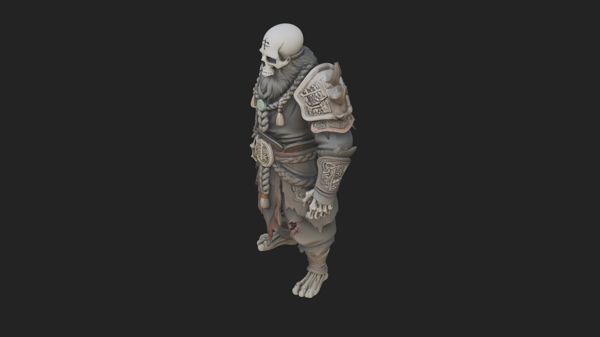 Barbarian Warlord Statue Design 14 3D Print Model 3D Model