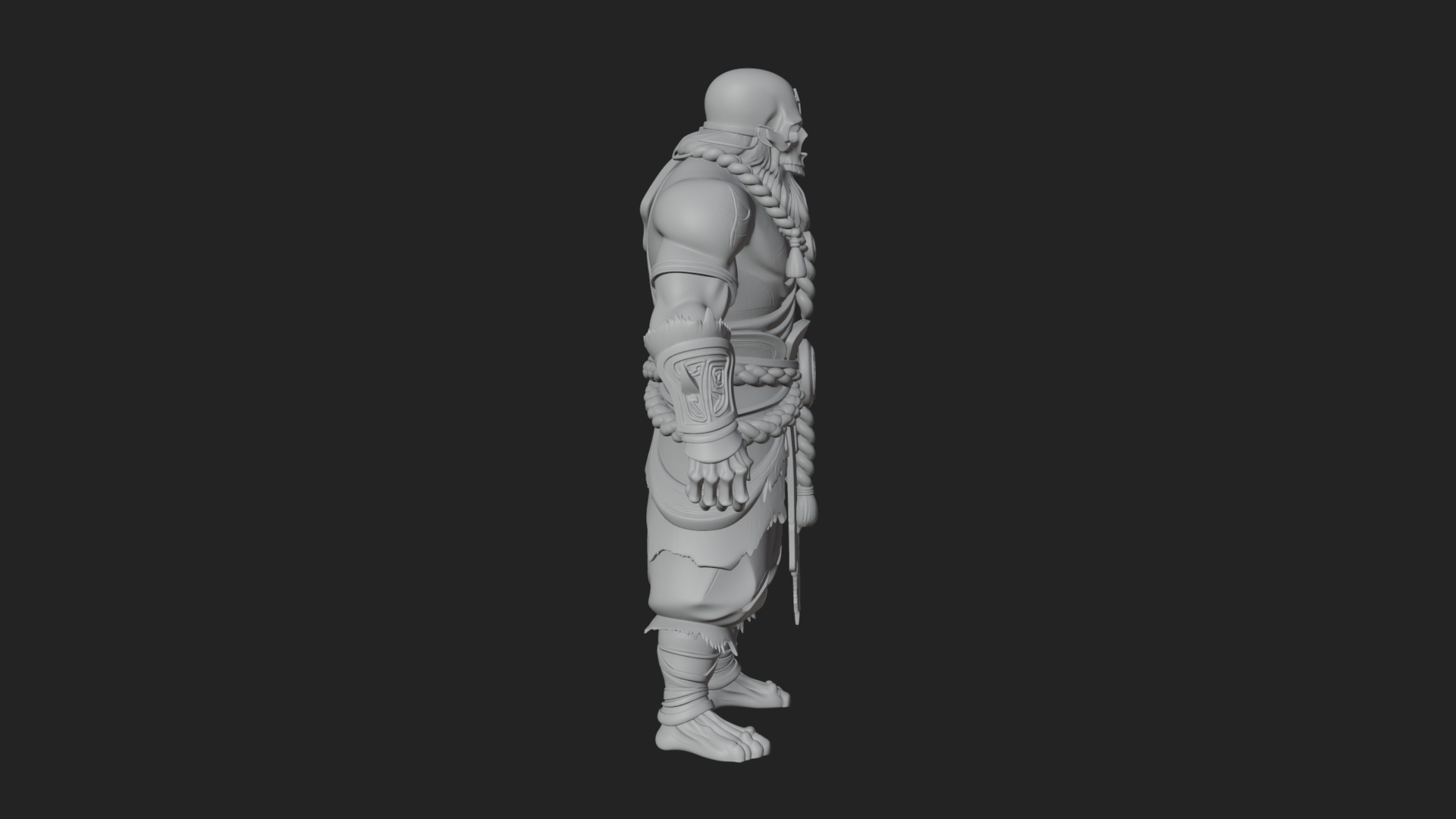 Barbarian Warlord Statue Design 14 3D Print Model 3D Model