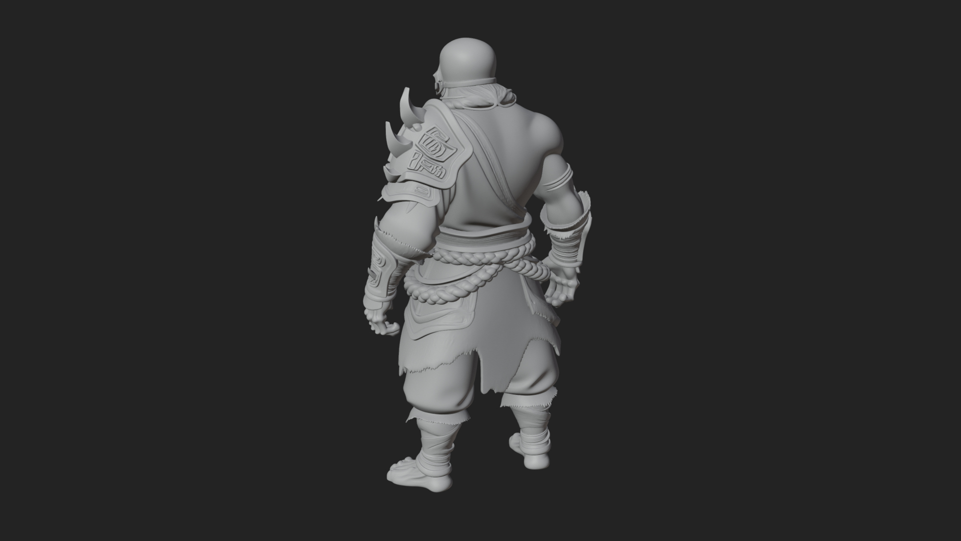 Barbarian Warlord Statue Design 14 3D Print Model 3D Model