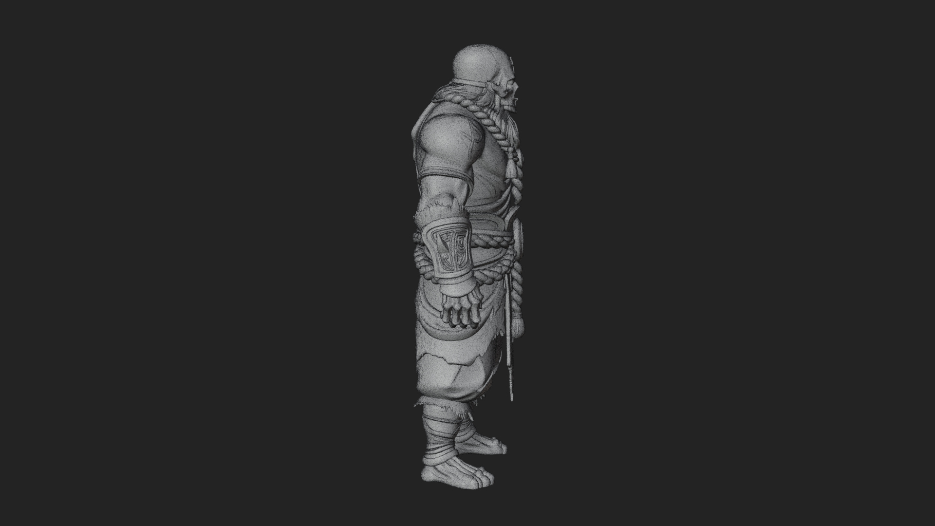 Barbarian Warlord Statue Design 14 3D Print Model 3D Model