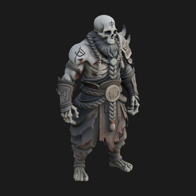 Barbarian Warlord Statue Design 14 3D Print Model
