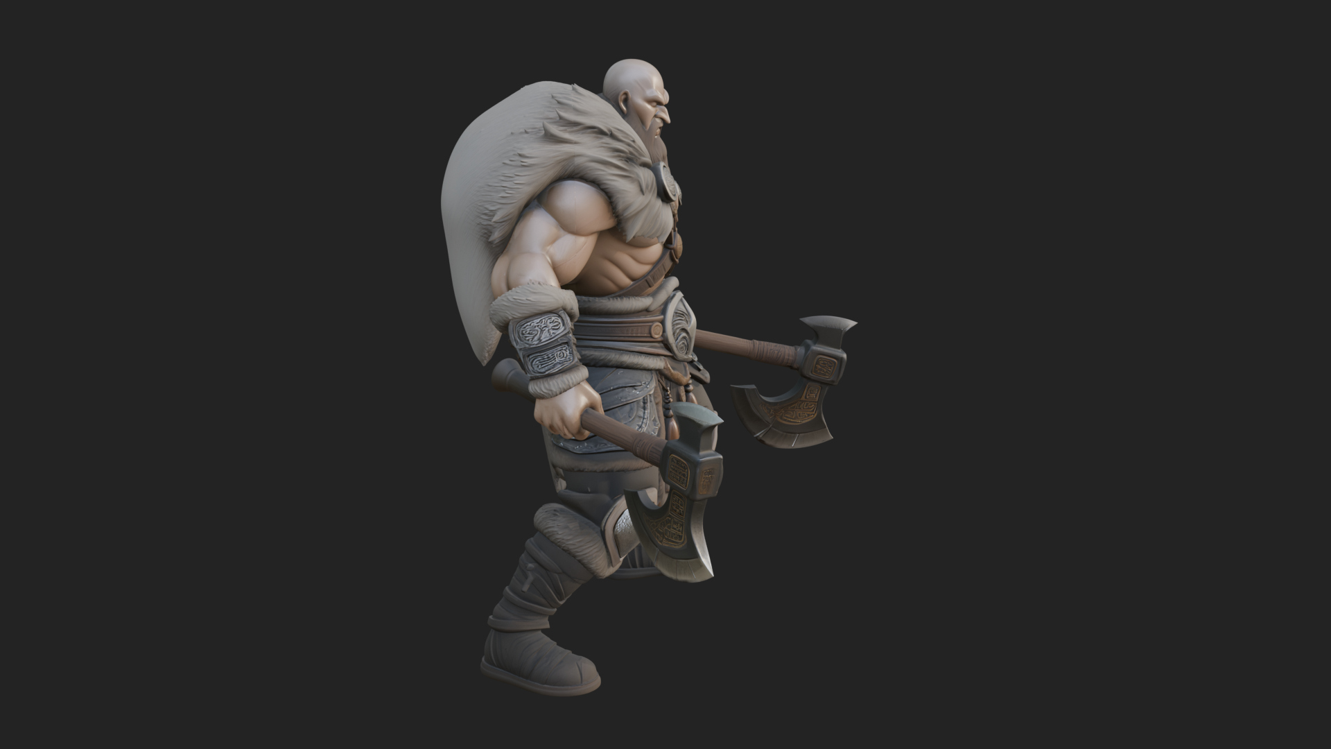 Barbarian Warlord Statue Design 15 3D Print Model 3D Model