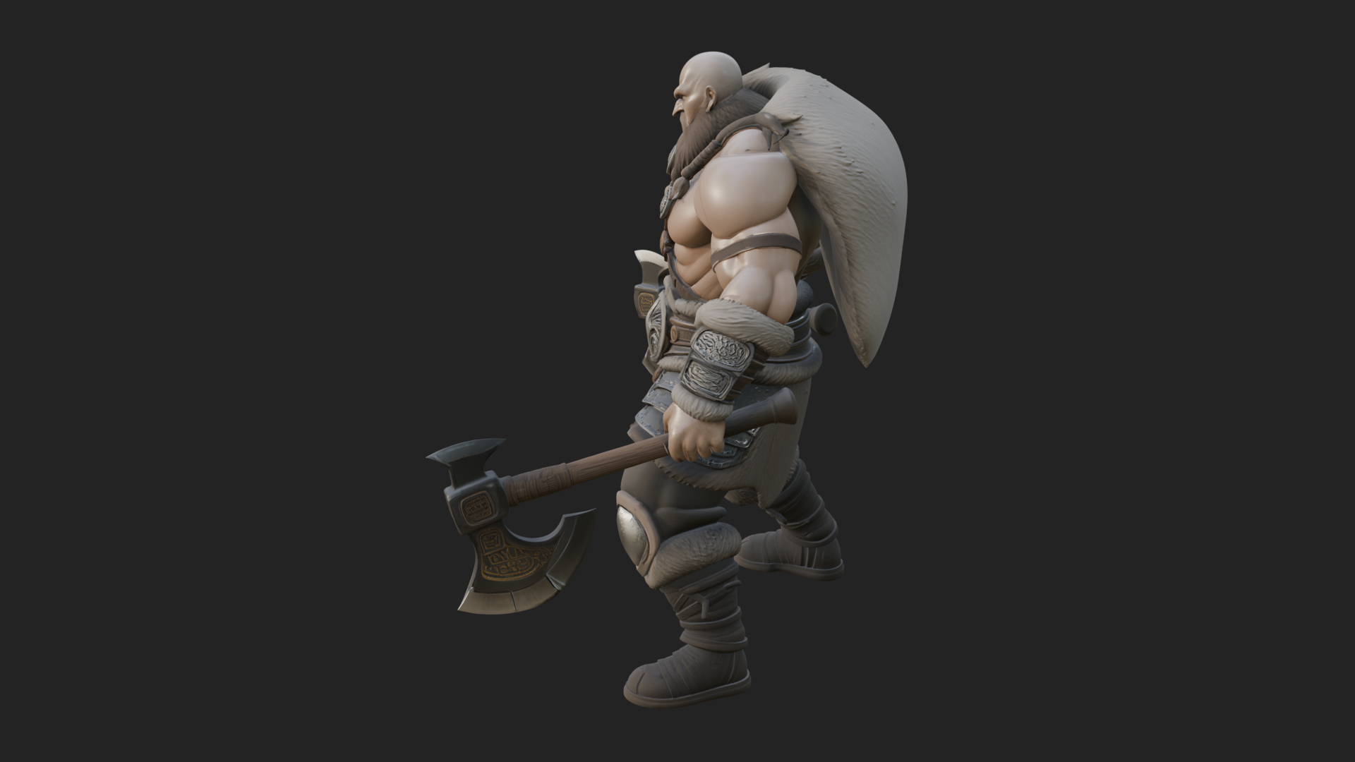 Barbarian Warlord Statue Design 15 3D Print Model 3D Model