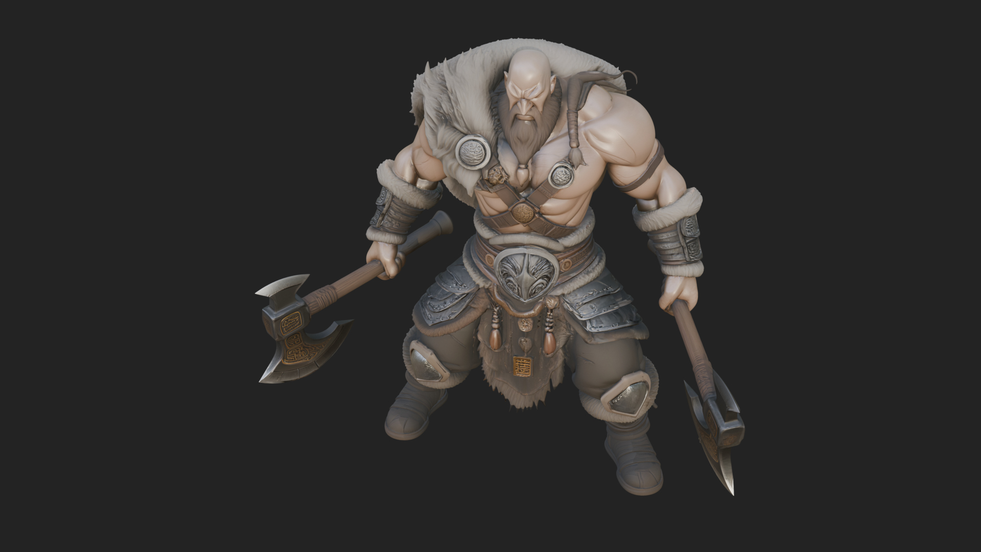Barbarian Warlord Statue Design 15 3D Print Model 3D Model