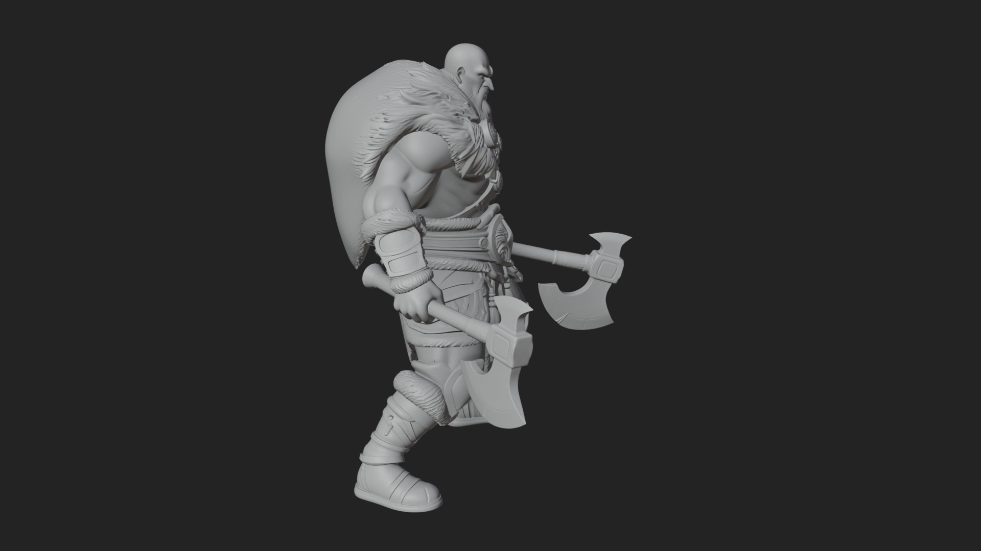 Barbarian Warlord Statue Design 15 3D Print Model 3D Model
