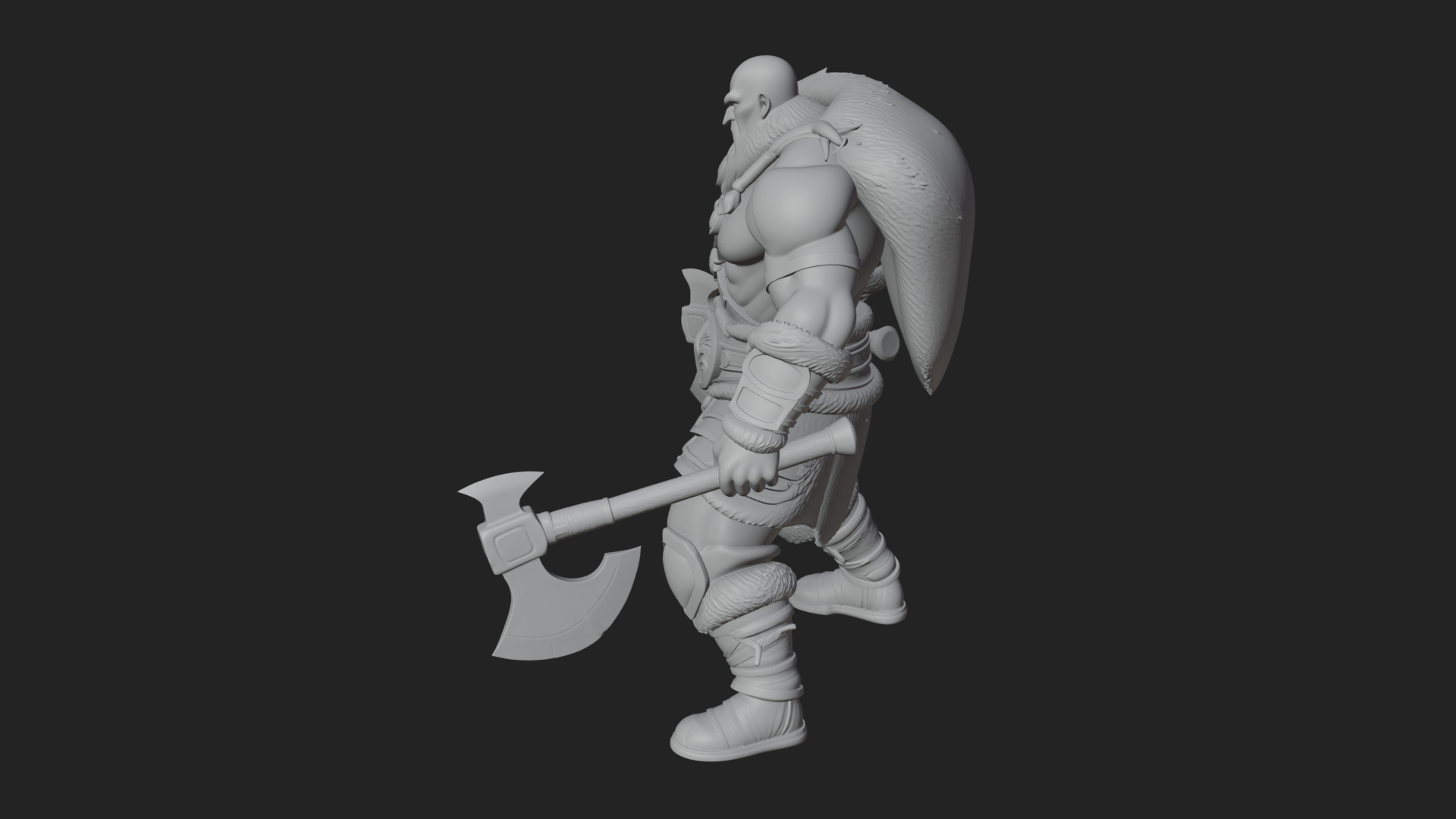 Barbarian Warlord Statue Design 15 3D Print Model 3D Model