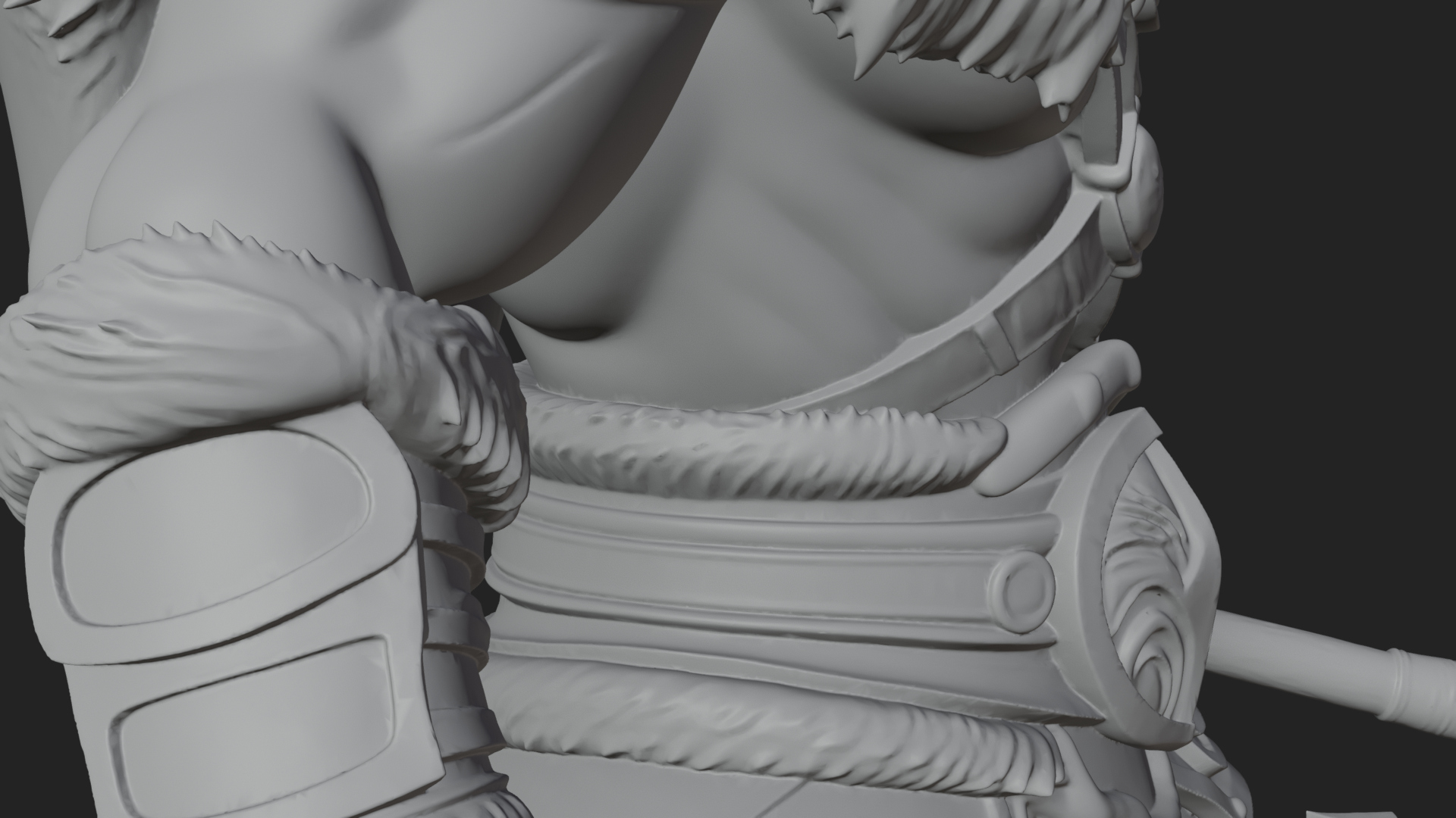 Barbarian Warlord Statue Design 15 3D Print Model 3D Model