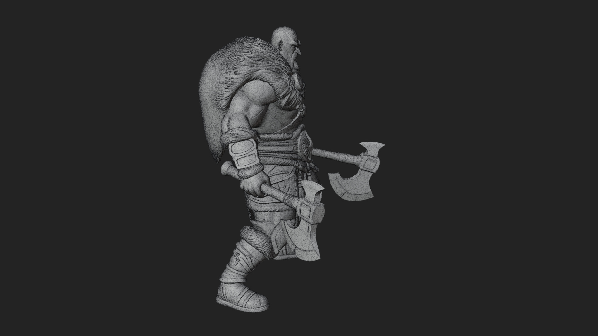 Barbarian Warlord Statue Design 15 3D Print Model 3D Model