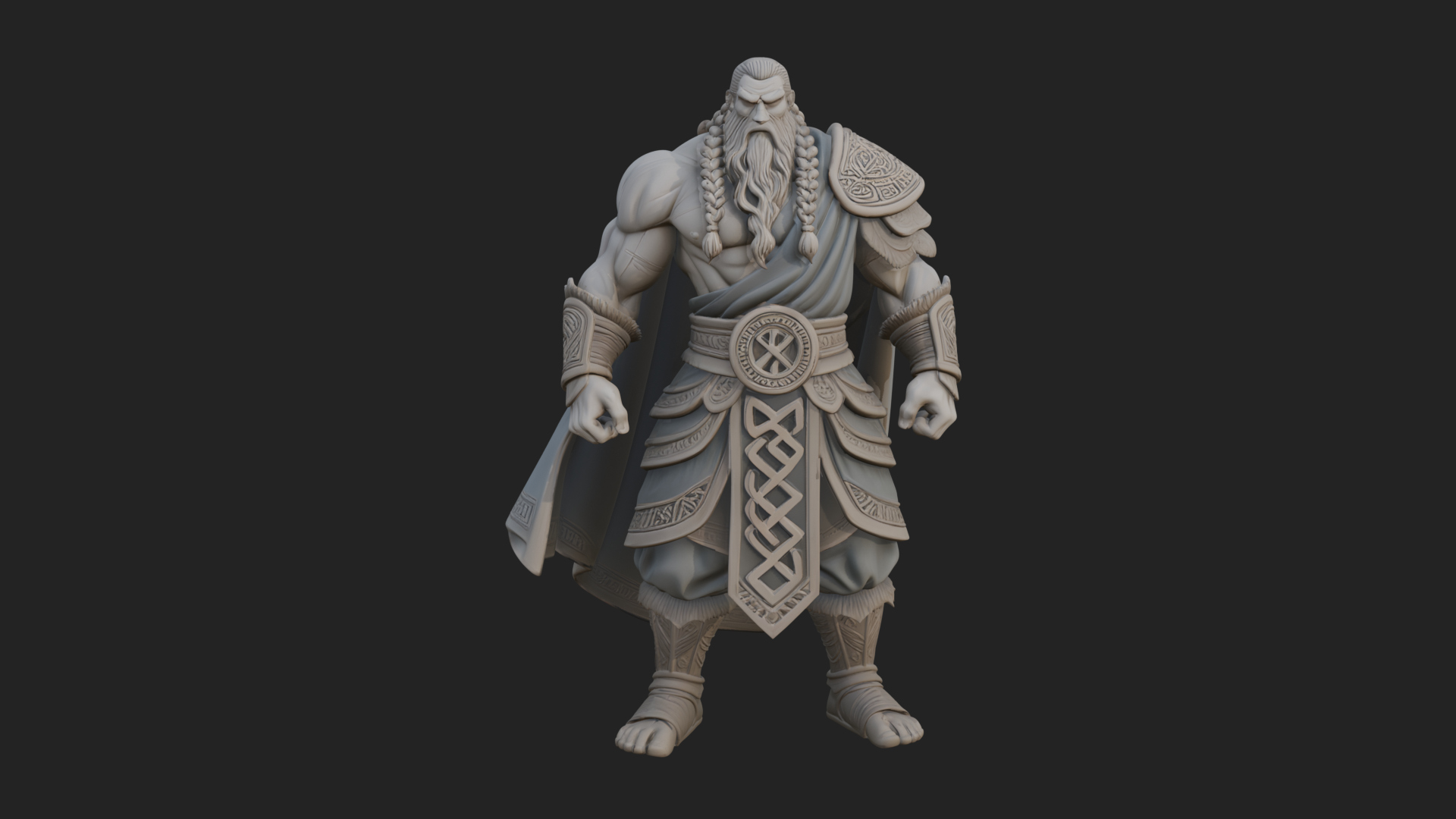 Barbarian Warlord Statue Design 16 3D Print Model 3D Model