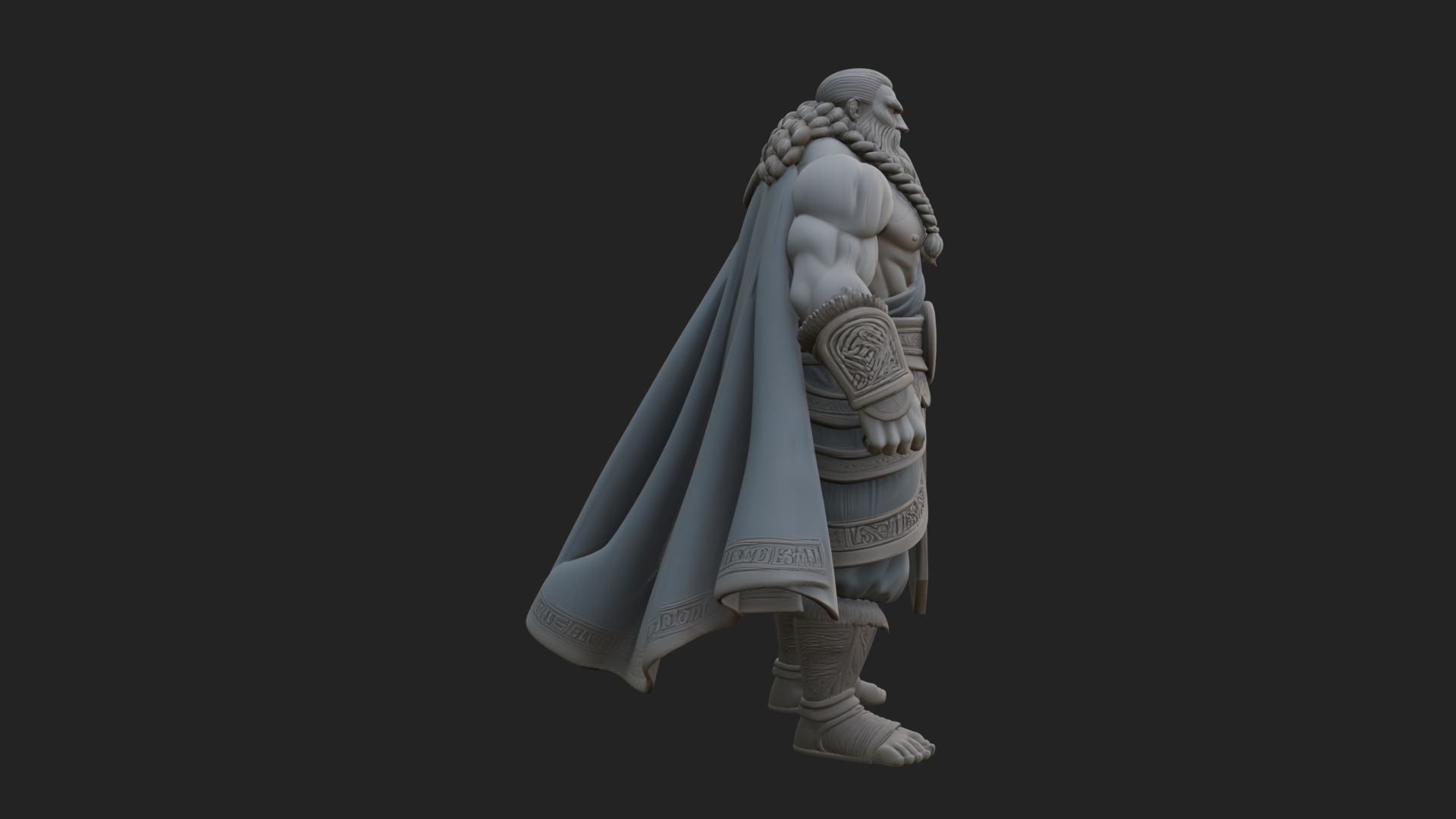 Barbarian Warlord Statue Design 16 3D Print Model 3D Model