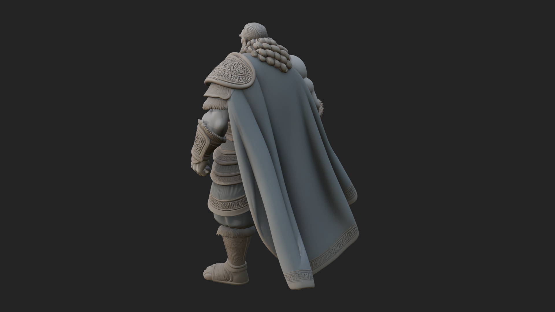Barbarian Warlord Statue Design 16 3D Print Model 3D Model