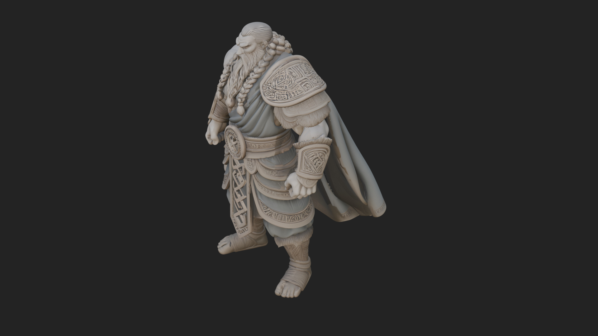 Barbarian Warlord Statue Design 16 3D Print Model 3D Model