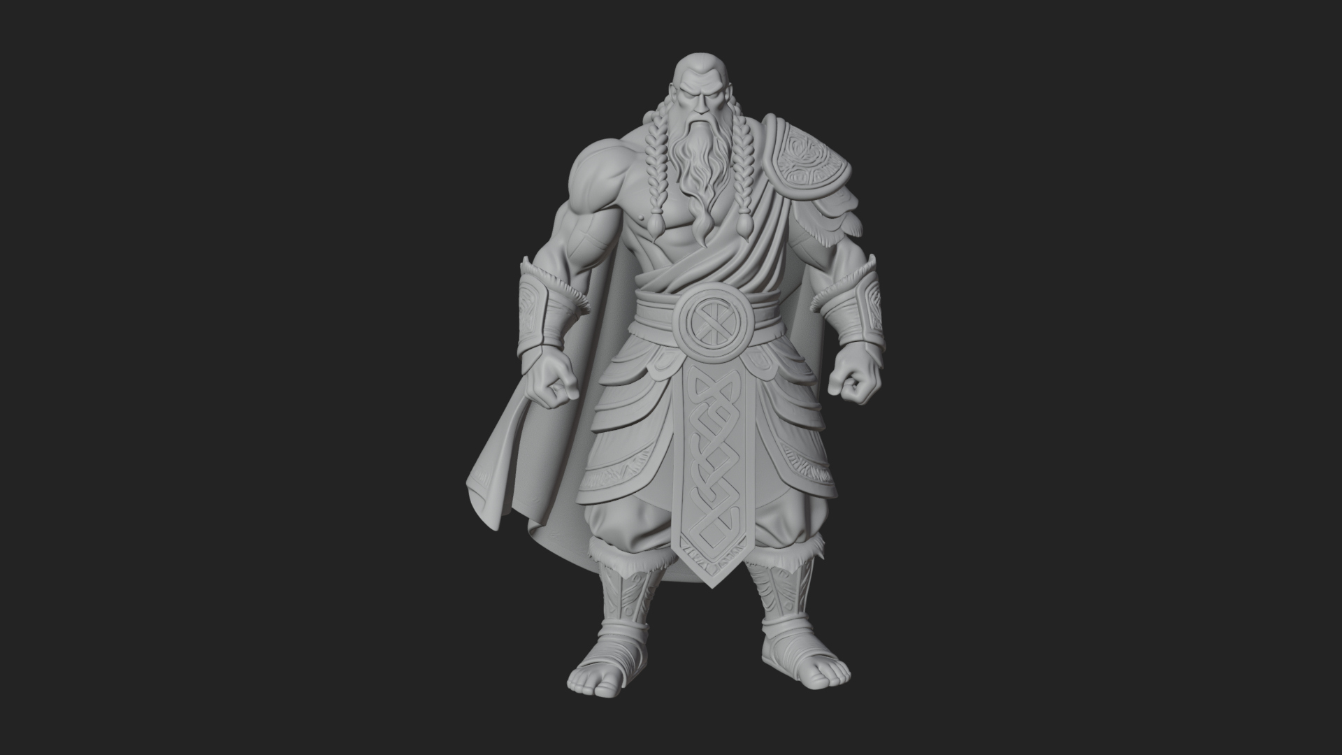 Barbarian Warlord Statue Design 16 3D Print Model 3D Model