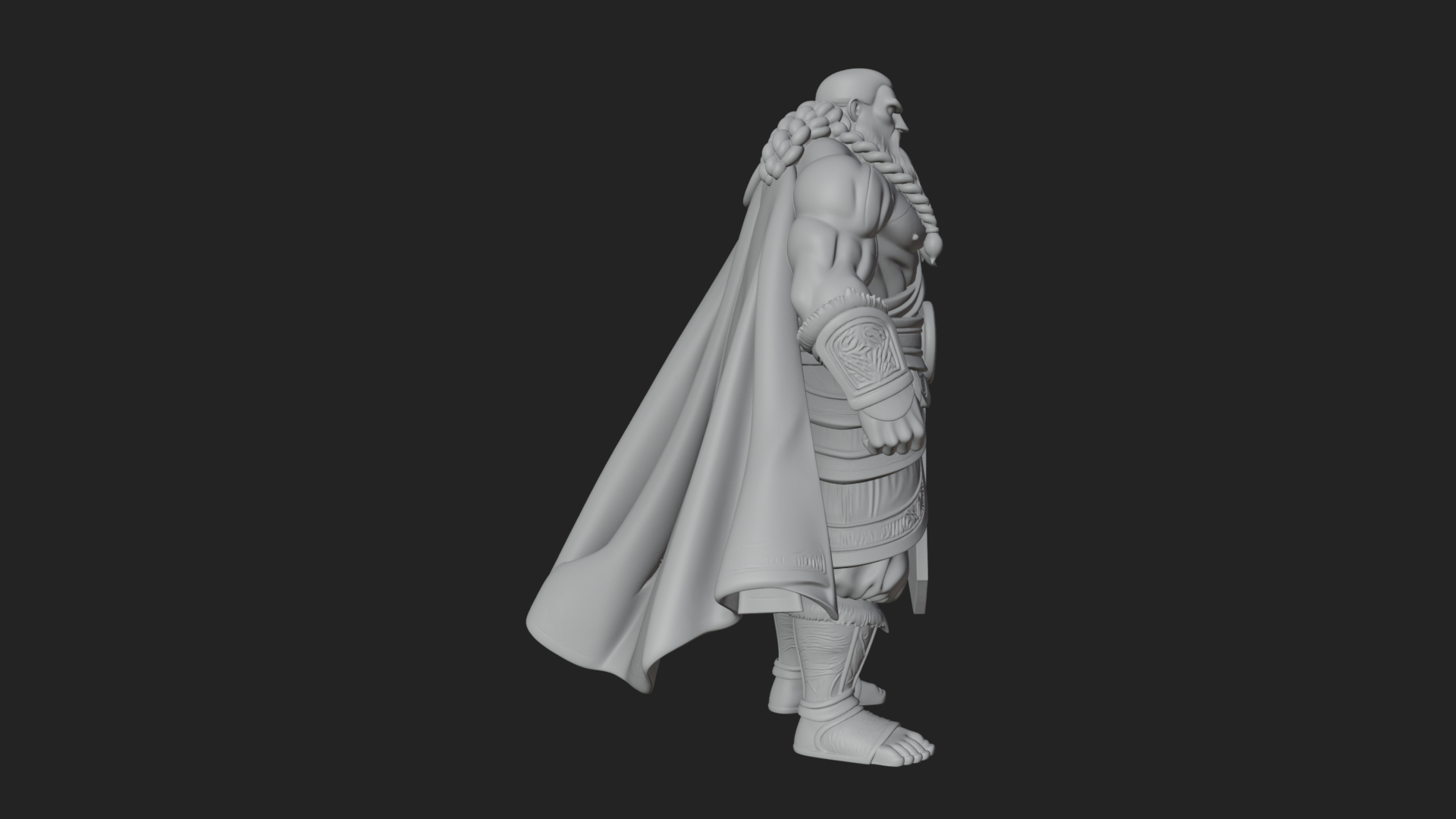 Barbarian Warlord Statue Design 16 3D Print Model 3D Model