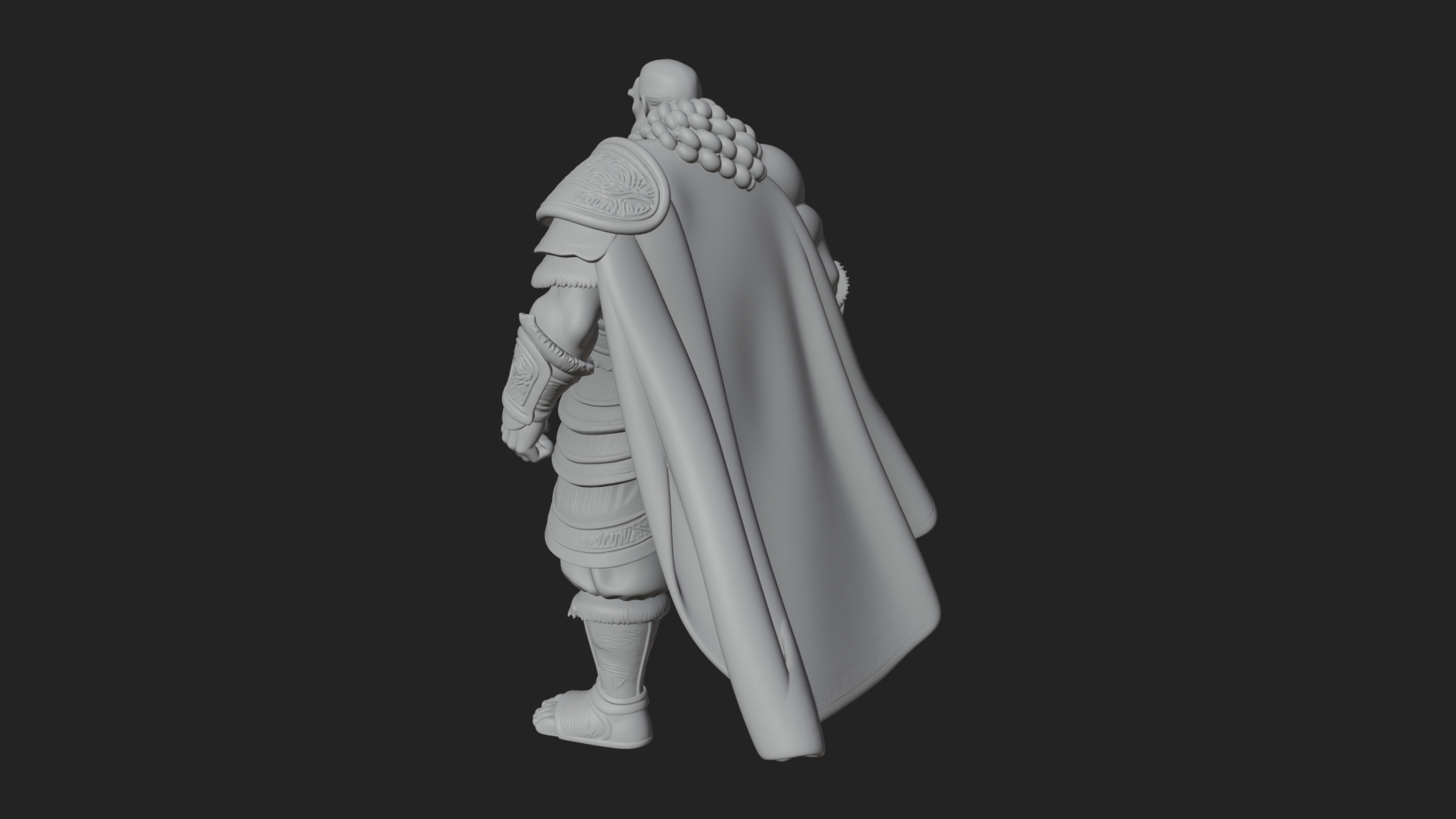 Barbarian Warlord Statue Design 16 3D Print Model 3D Model