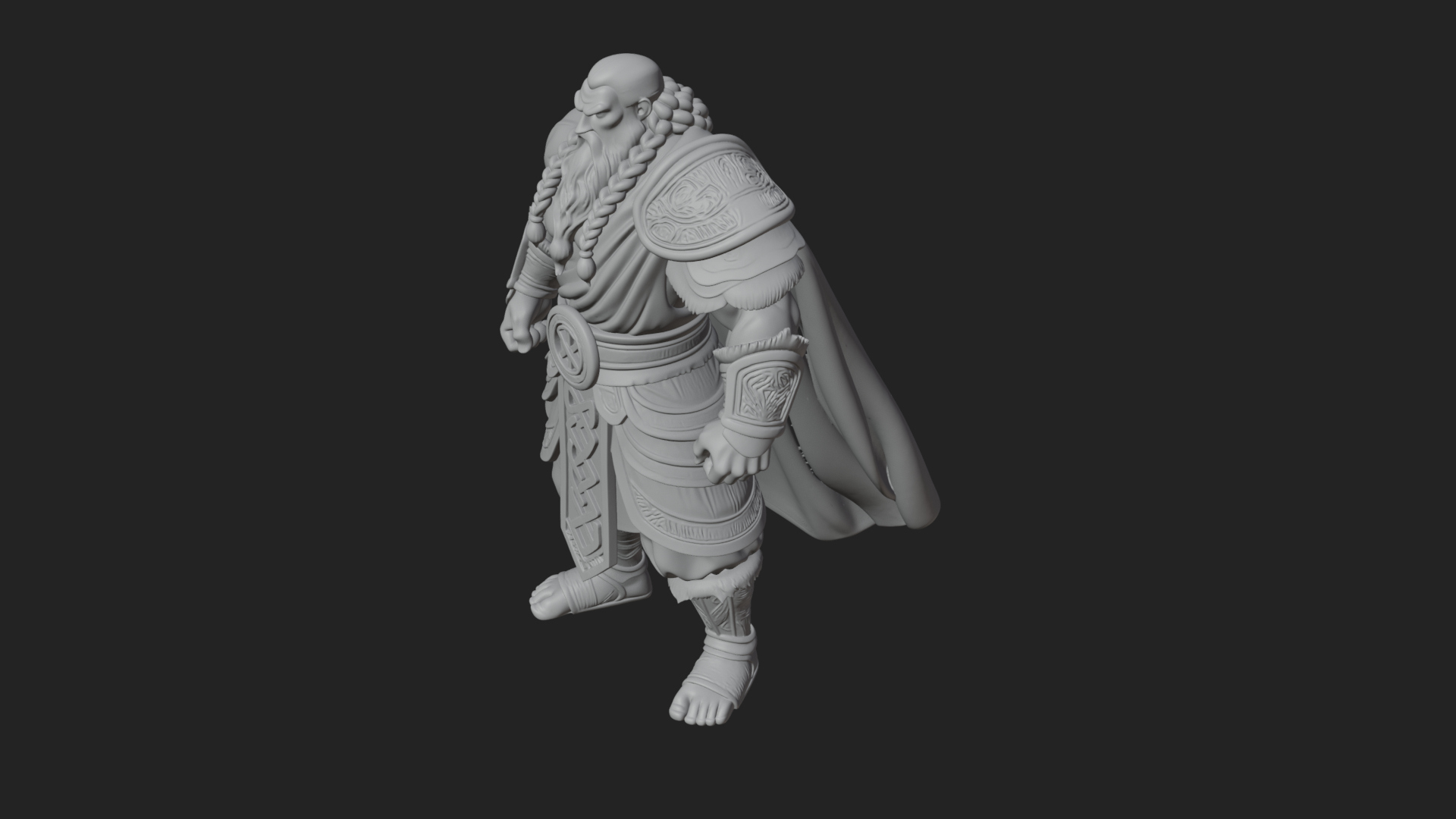 Barbarian Warlord Statue Design 16 3D Print Model 3D Model