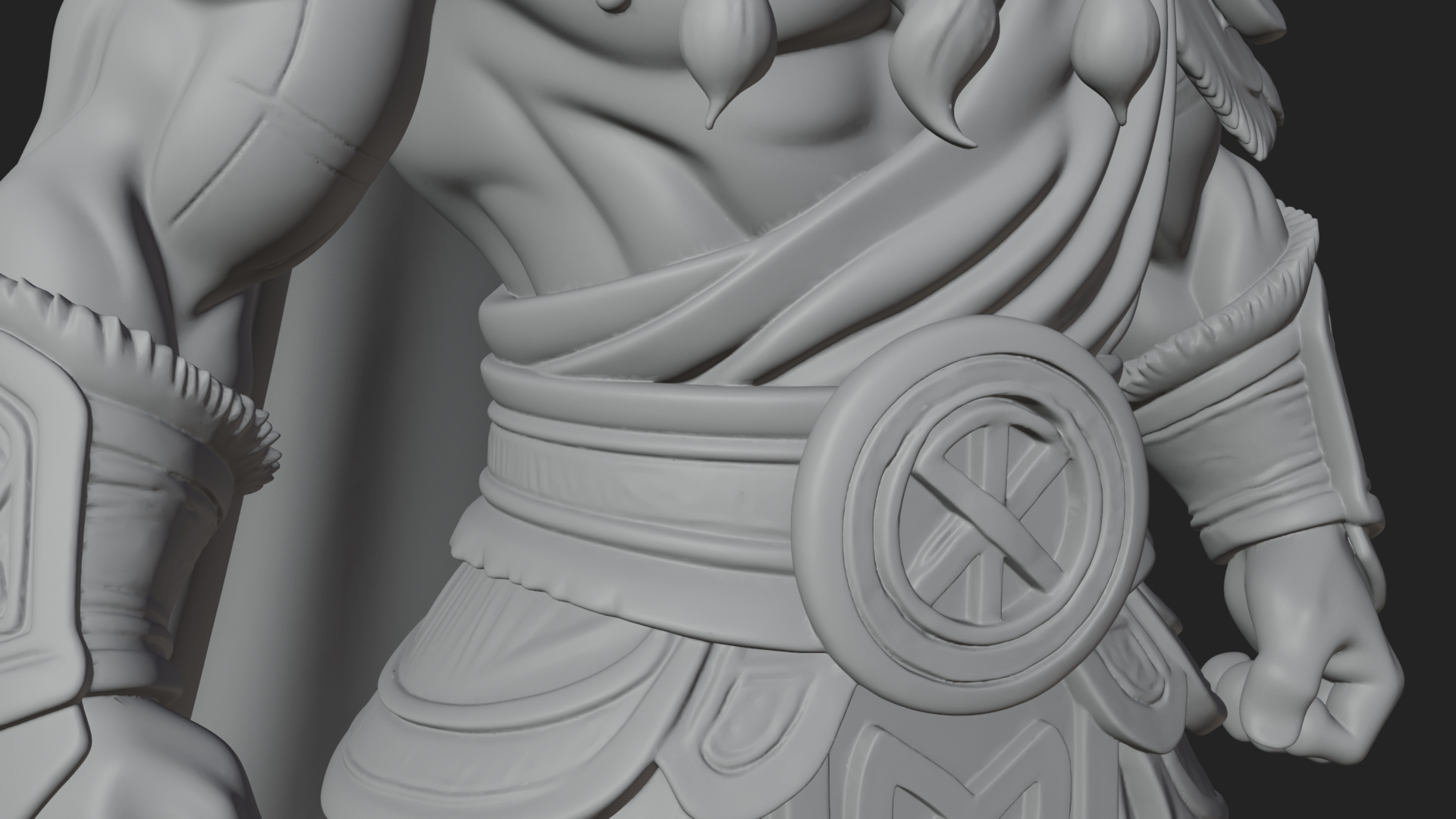 Barbarian Warlord Statue Design 16 3D Print Model 3D Model