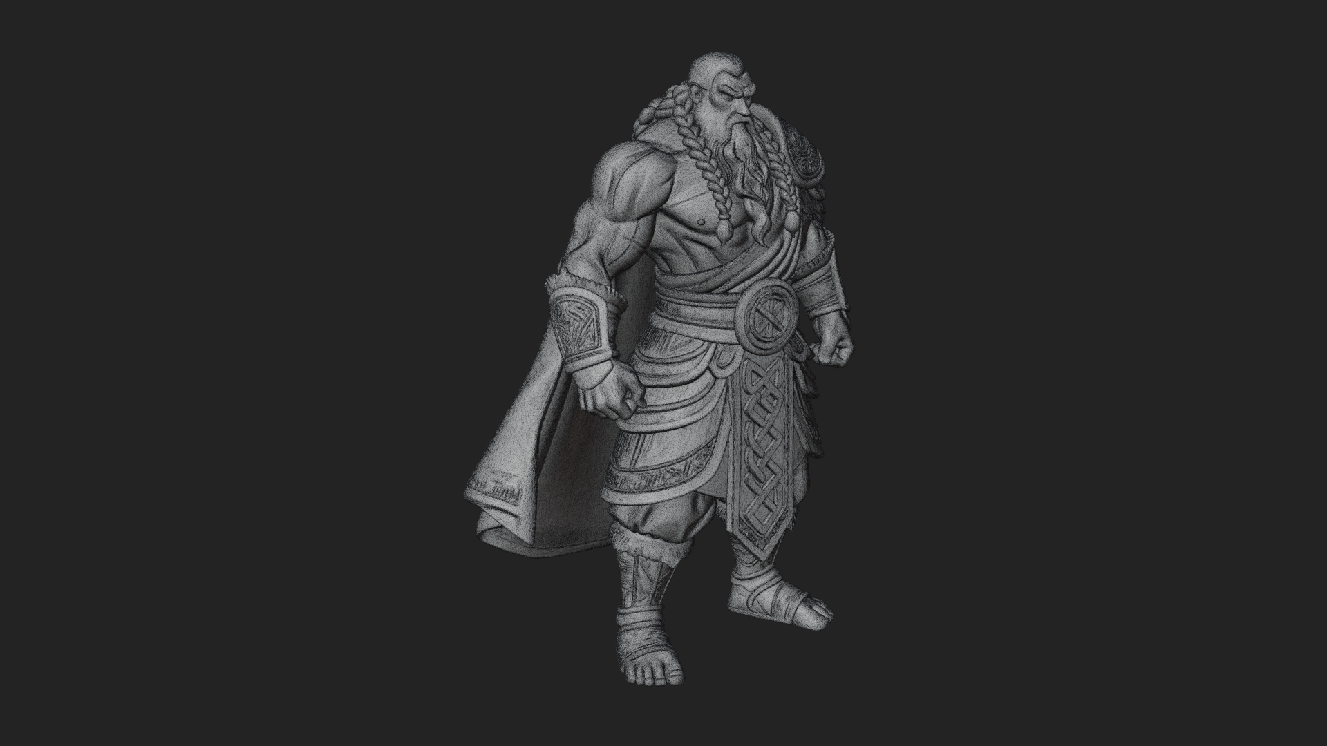 Barbarian Warlord Statue Design 16 3D Print Model 3D Model