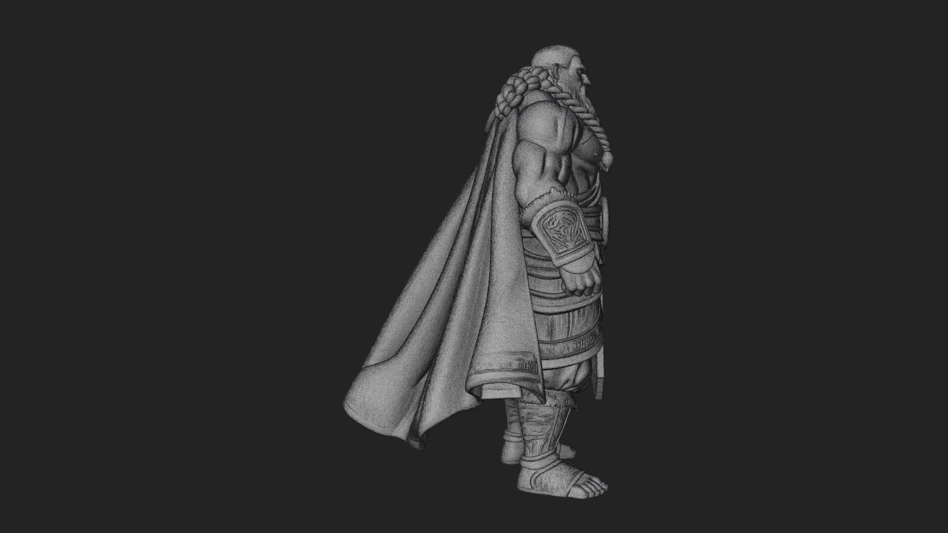 Barbarian Warlord Statue Design 16 3D Print Model 3D Model