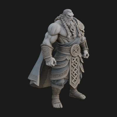 Barbarian Warlord Statue Design 16 3D Print Model