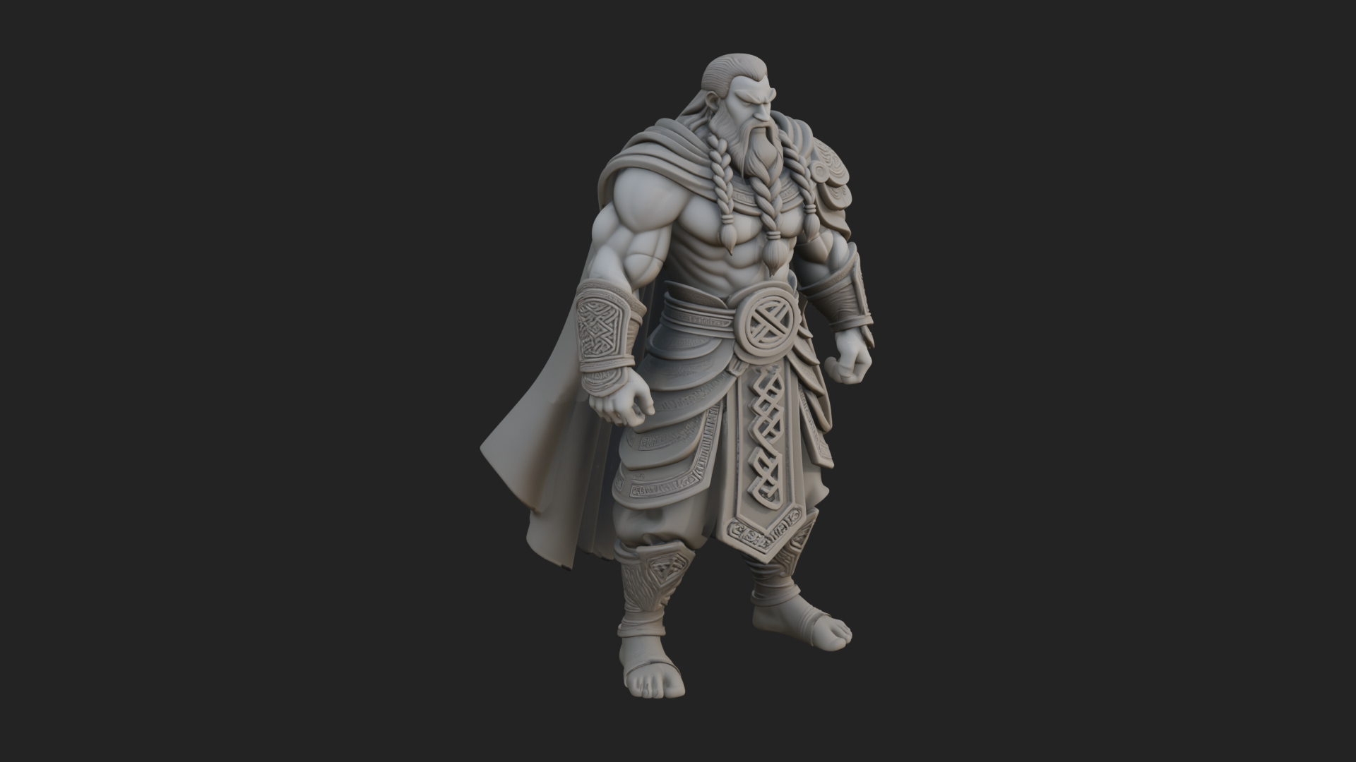 Barbarian Warlord Statue Design 17 3D Print Model 3D Model