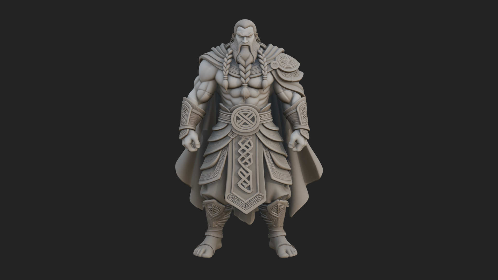 Barbarian Warlord Statue Design 17 3D Print Model 3D Model