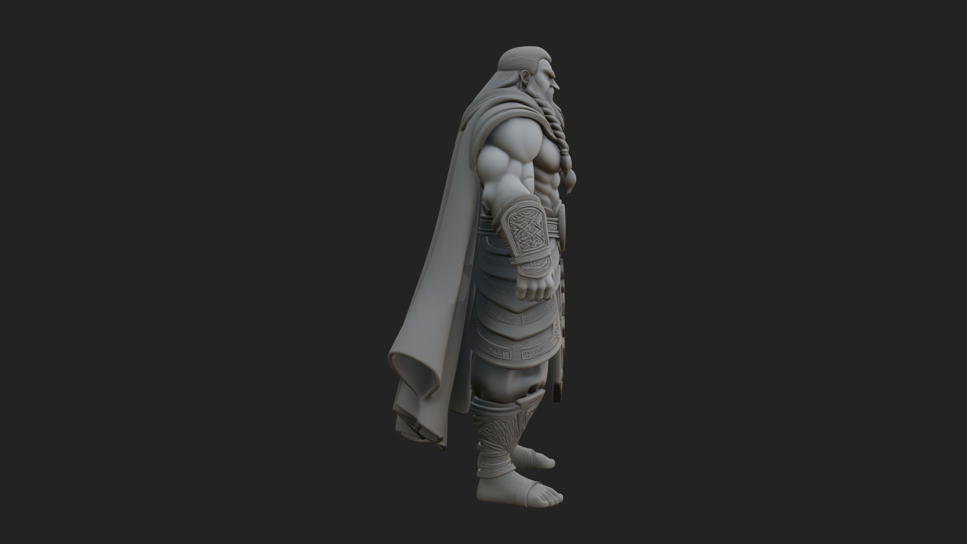 Barbarian Warlord Statue Design 17 3D Print Model 3D Model