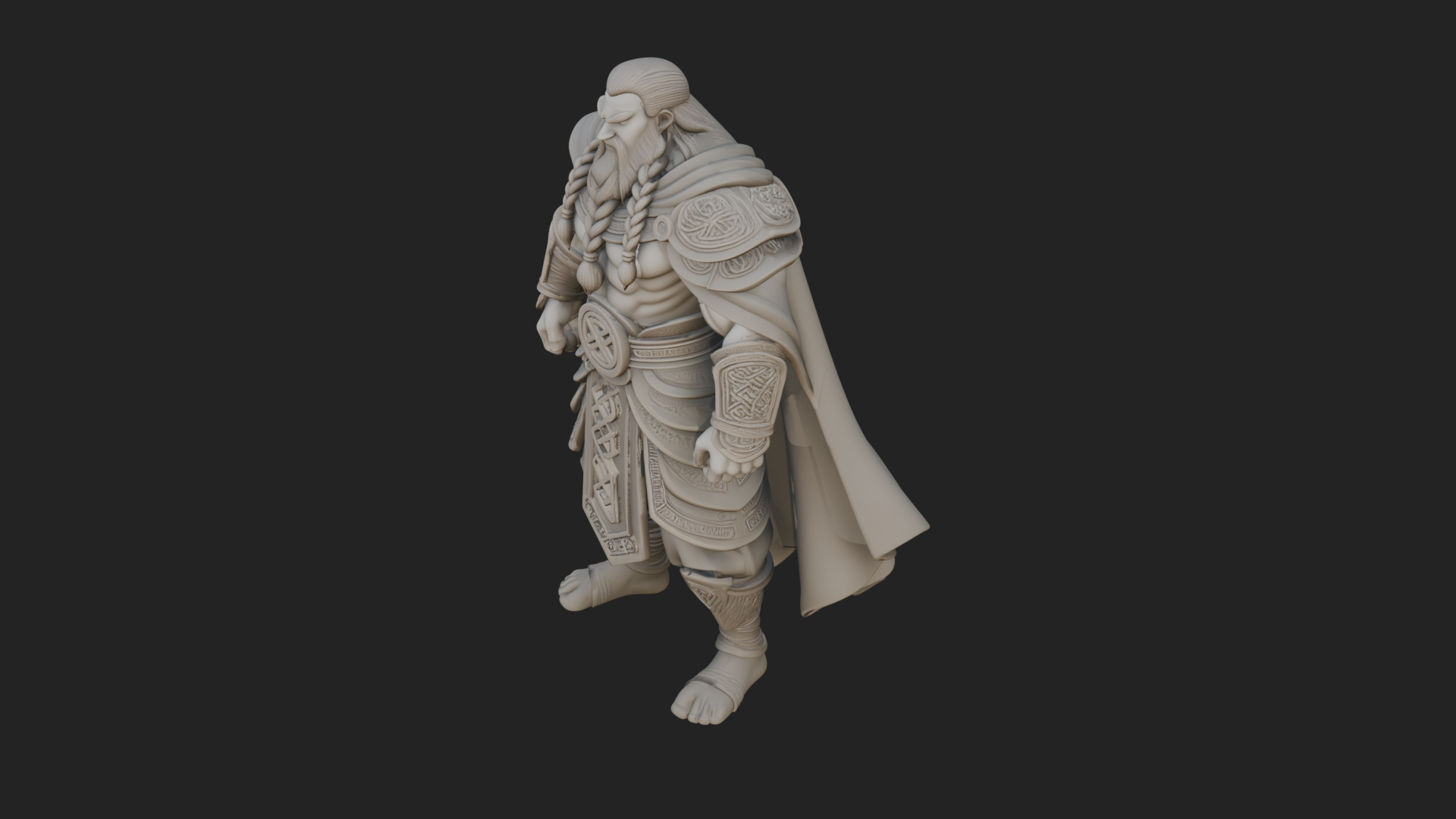 Barbarian Warlord Statue Design 17 3D Print Model 3D Model