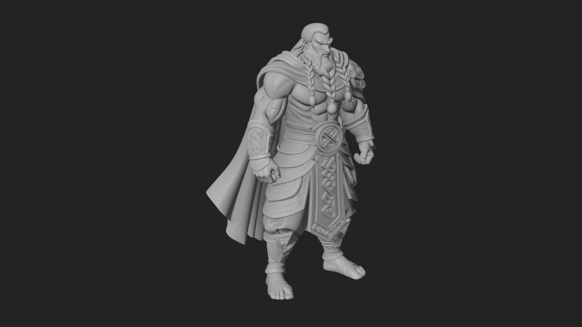 Barbarian Warlord Statue Design 17 3D Print Model 3D Model