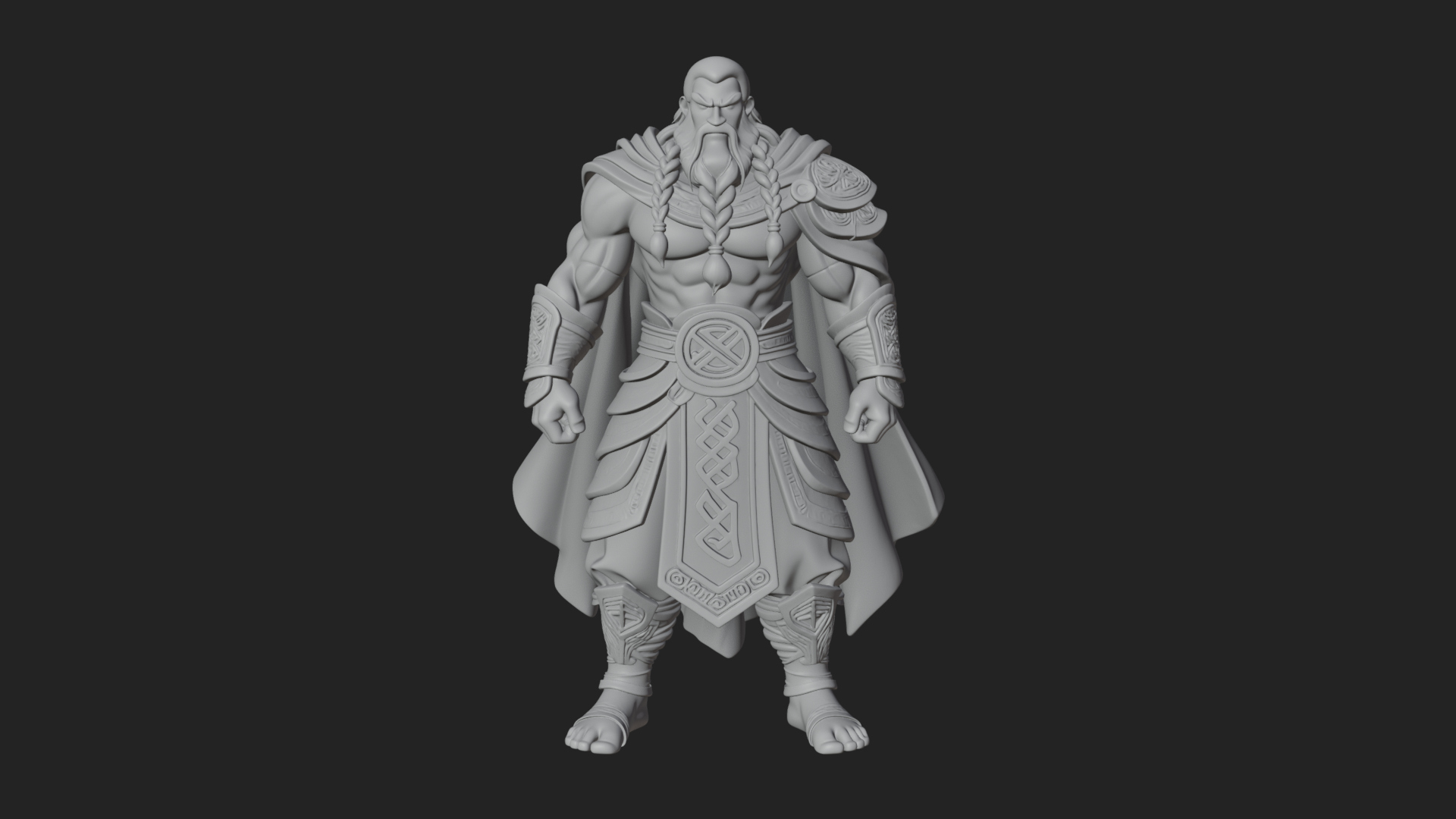 Barbarian Warlord Statue Design 17 3D Print Model 3D Model