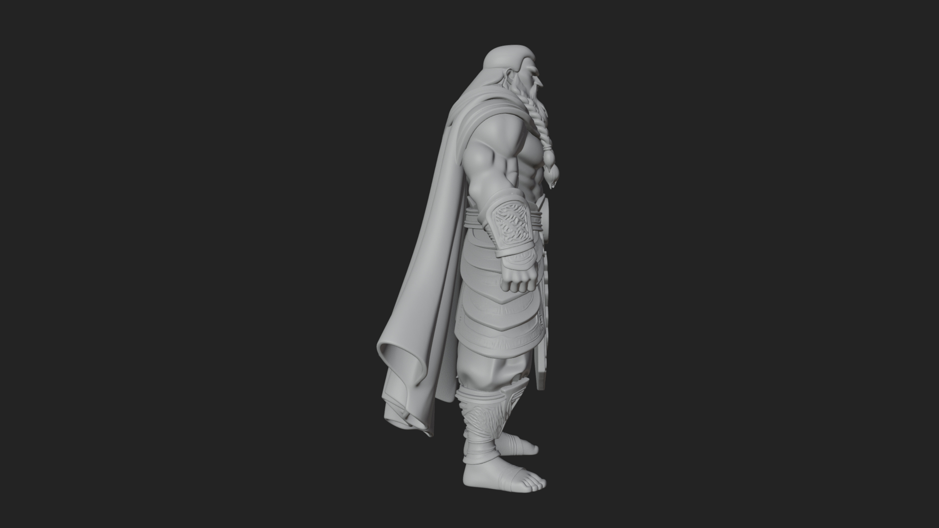 Barbarian Warlord Statue Design 17 3D Print Model 3D Model