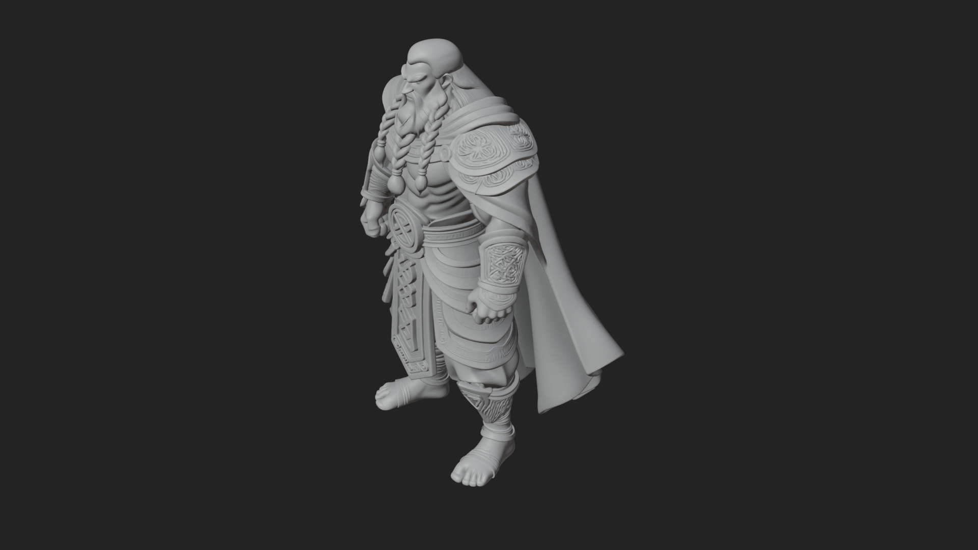 Barbarian Warlord Statue Design 17 3D Print Model 3D Model