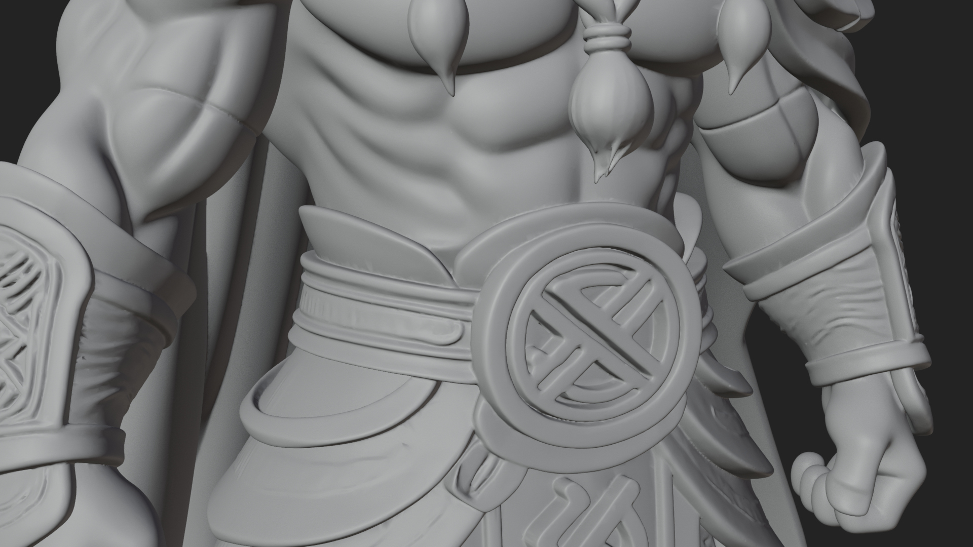 Barbarian Warlord Statue Design 17 3D Print Model 3D Model