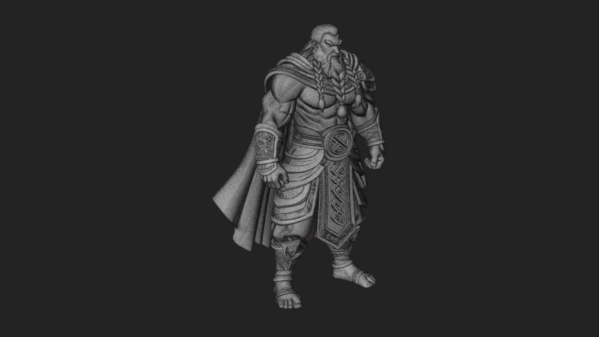 Barbarian Warlord Statue Design 17 3D Print Model 3D Model