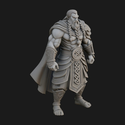 Barbarian Warlord Statue Design 17 3D Print Model