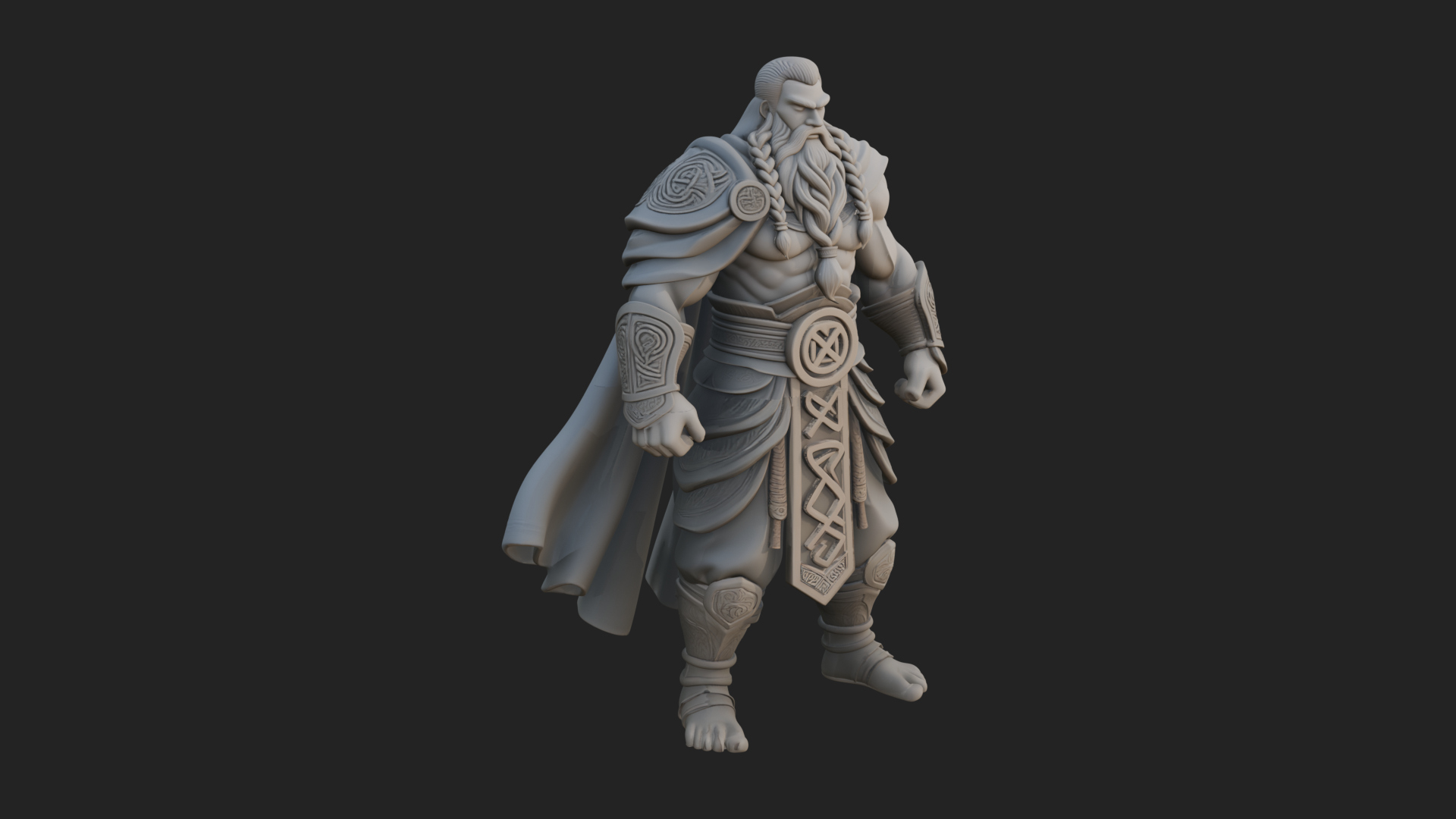 Barbarian Warlord Statue Design 18 3D Print Model 3D Model