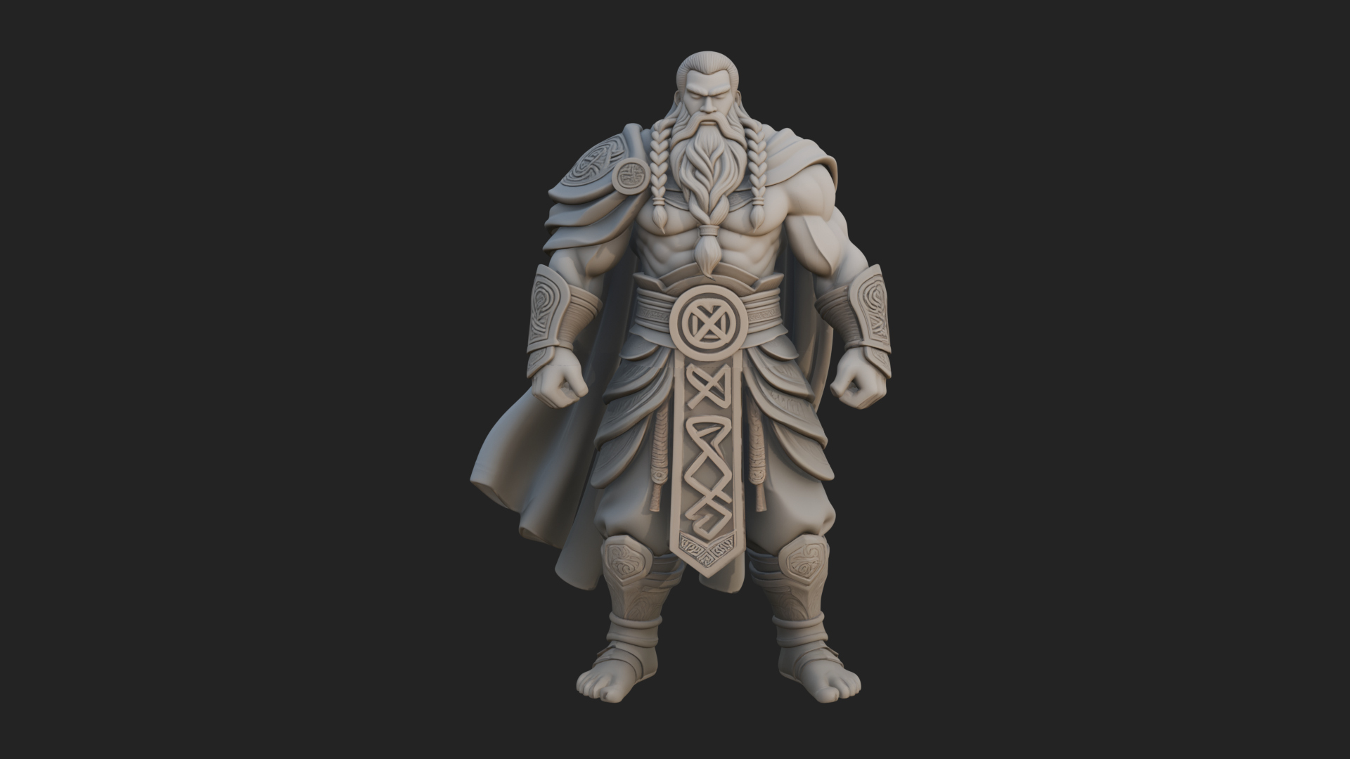 Barbarian Warlord Statue Design 18 3D Print Model 3D Model